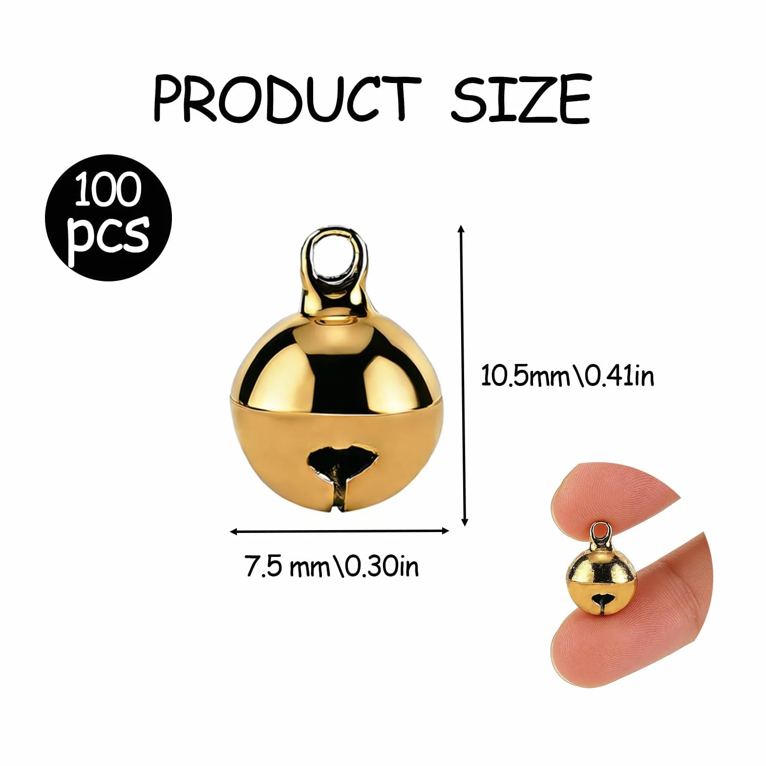 100 Campanas Decorativas de Cobre 14 mm para Manualidades, Joyería y Decoraciones Festivas