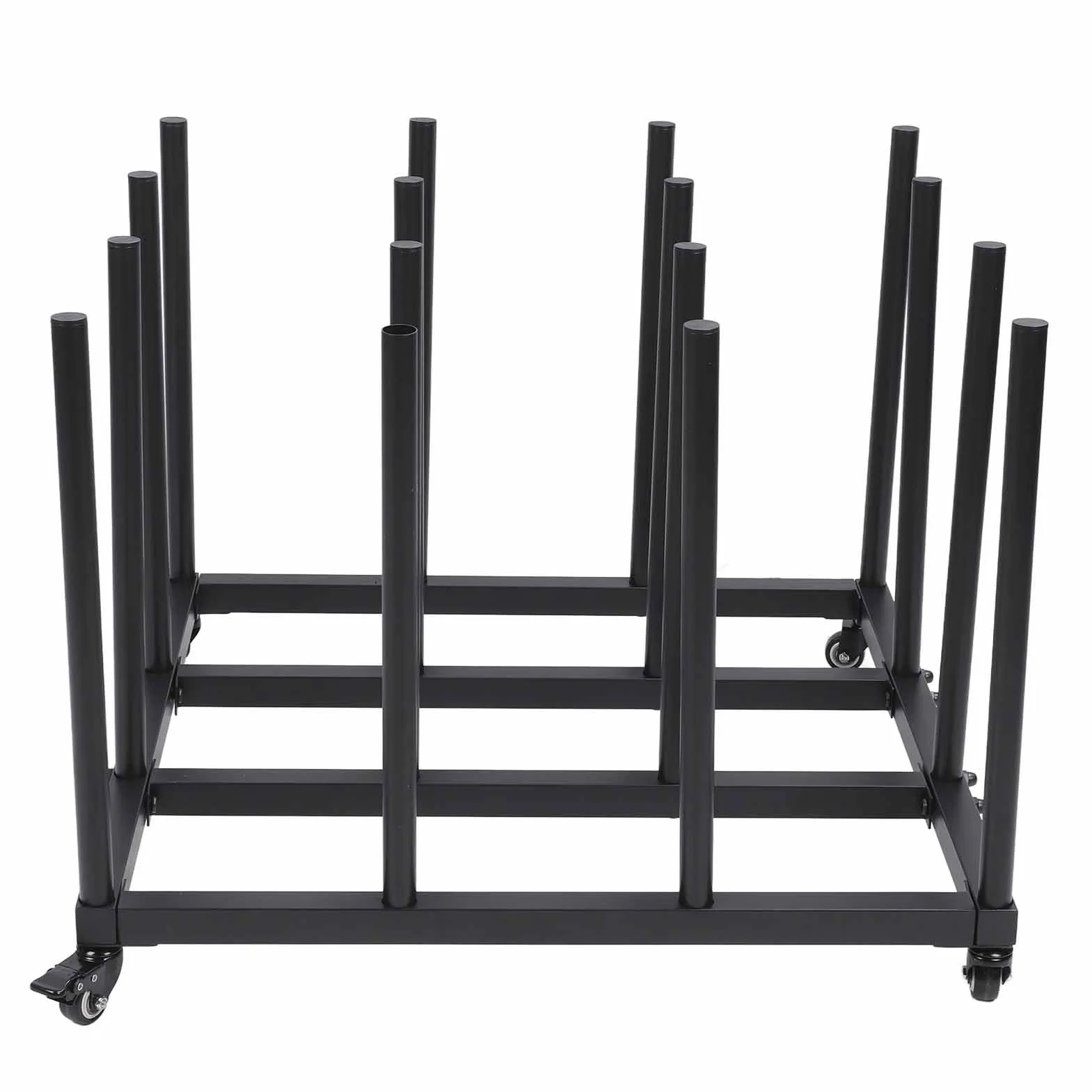 Eacam Carro de Almacenamiento de Vinilo, Estante de Medios Resistente para 16 Rollos con Capacidad de 1200 Lb, Soporte Móvil para Planos, Construcción de Tubo de Acero, para Oficina,