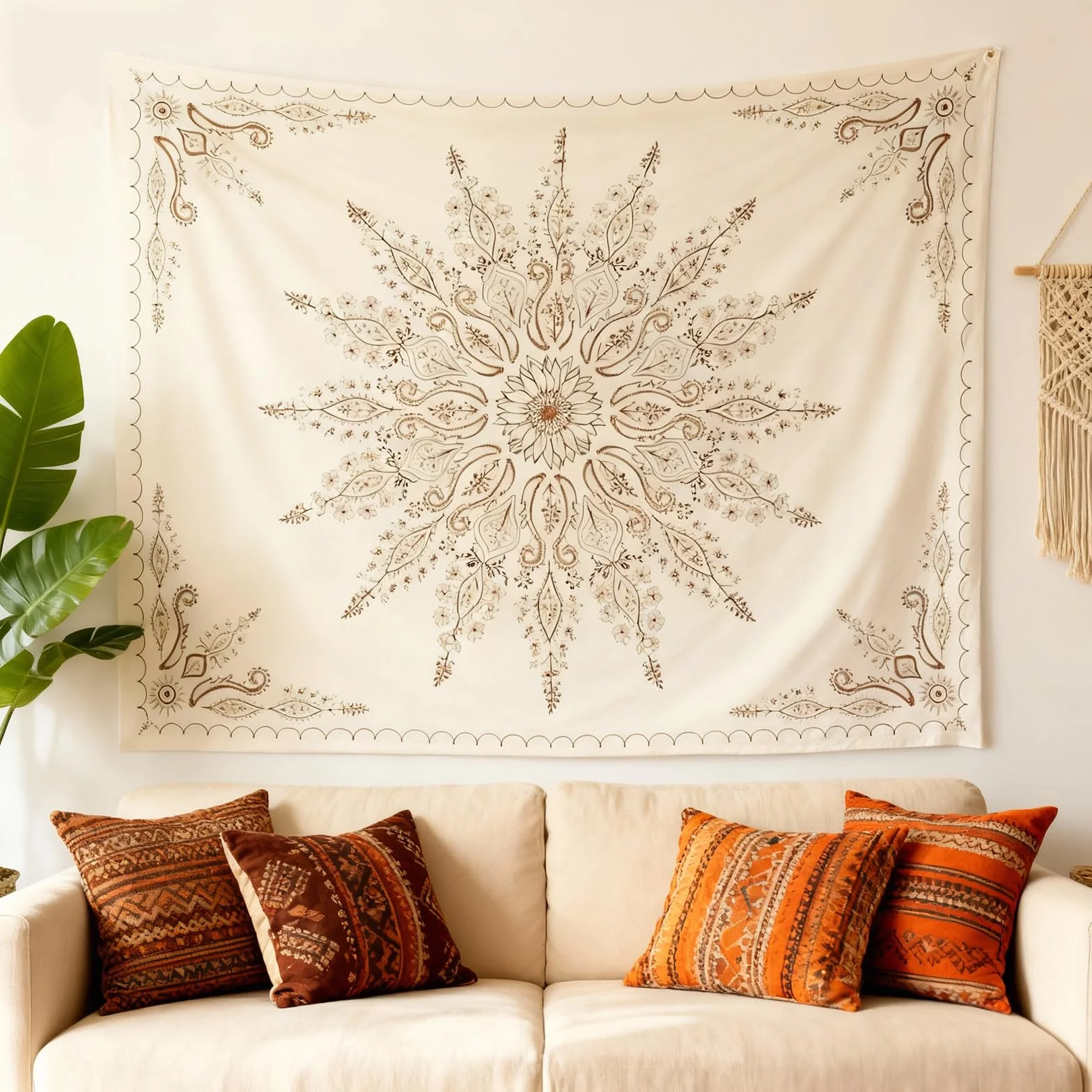 Tapestry Mandala 152 x 130 CM Boho Wall Decor for Living Room Bedroom
