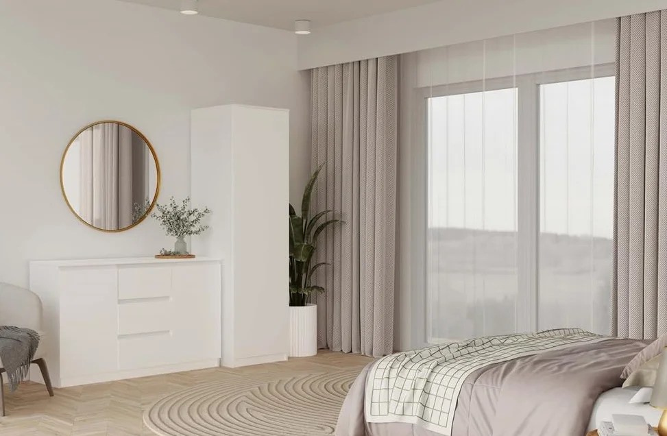 BDW SD-50 Armario, 50 x 50 x 180 cm, 4 estantes, barra para ropa Ideal para un dormitorio, pasillo, habitación infantil o oficina | Perchero, guardarropa (Blanco)