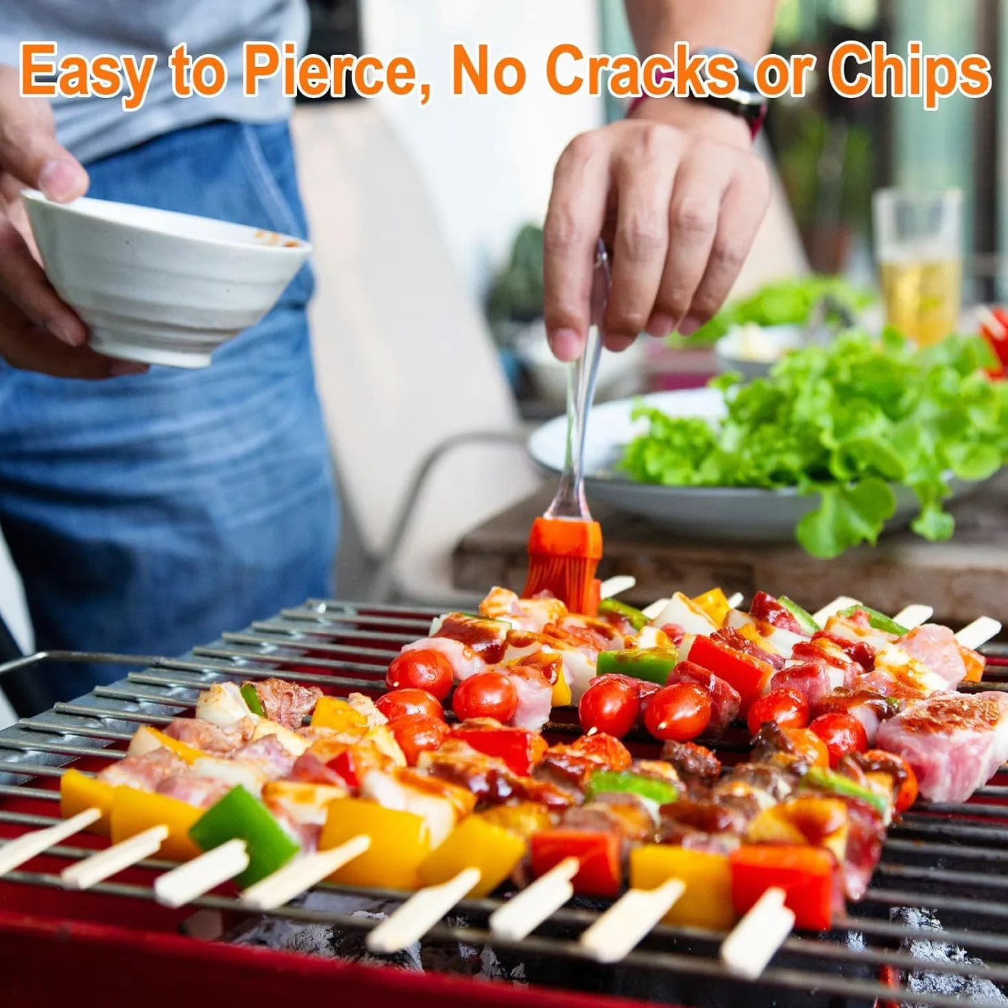 Palillos para Aperitivos de Bambú 9cm, Brochetas de Madera para Cócteles, Barbacoas y Frutas