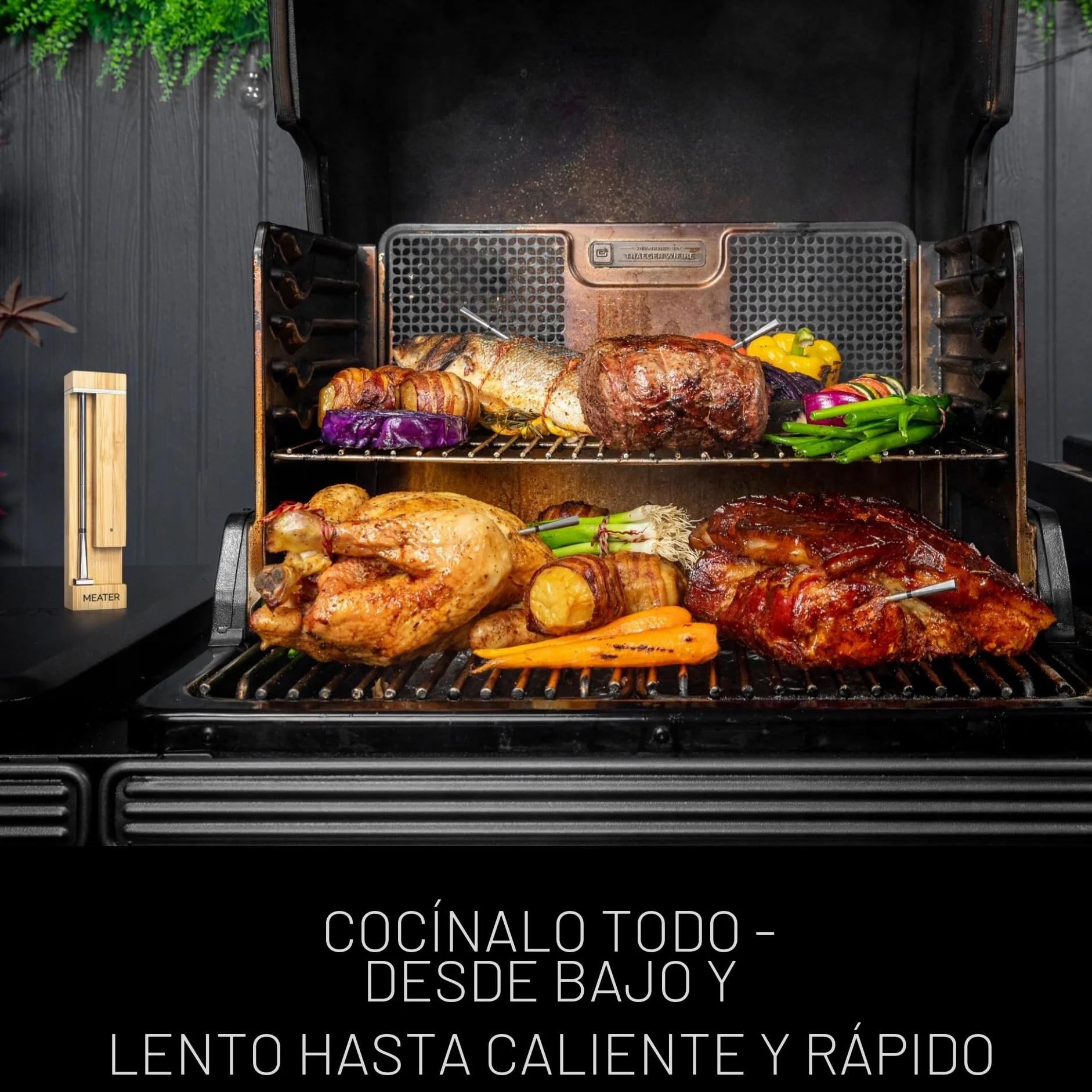 MEATER Pro / 2 Plus: el termómetro inteligente para carne de próxima generación, resistente al calor hasta 550 °C, alto alcance, 100% impermeable, tecnología multisensor, para cocina y barbacoa