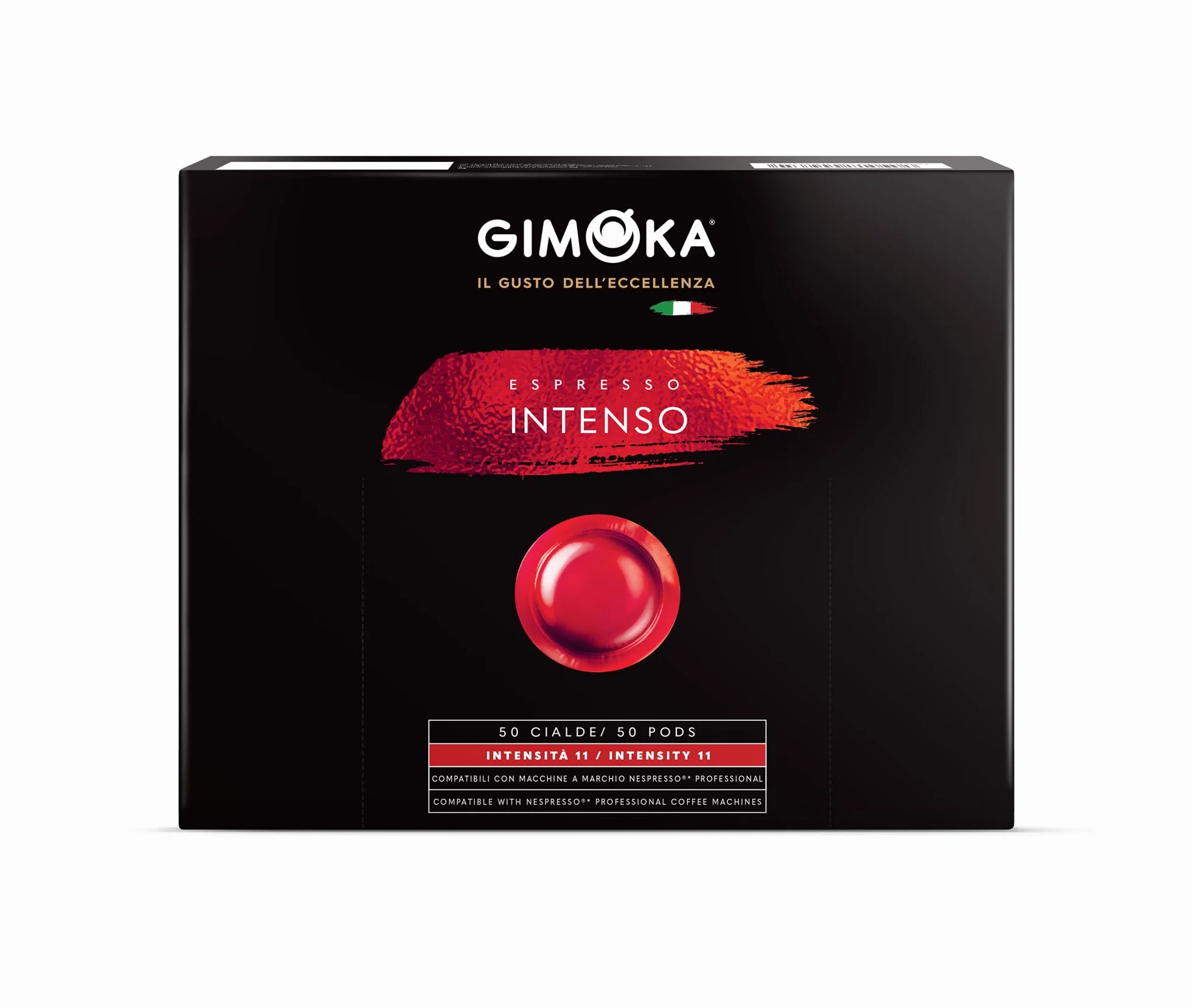Gimoka Mezcla de Café Espresso Intenso, 50 Cápsulas, Compatible con Nespresso, Intensidad 11, Hecho en Italia