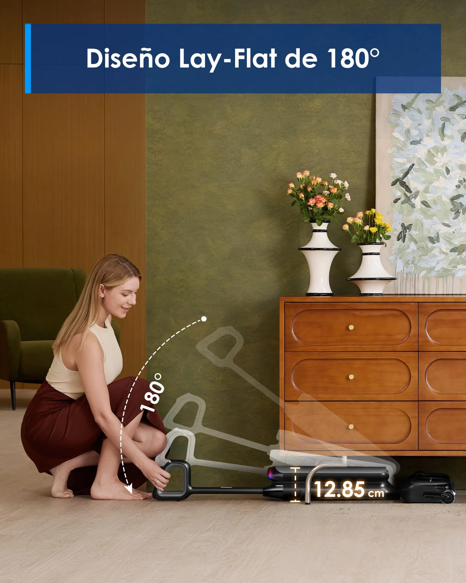 Tineco Floor One S7 Artist Aspiradora en seco y húmedo, Succión de 22 kPa, Diseño antienredos DualBlock - Secado rápido a 85 °C - 50 min de autonomía - Limpieza de Bordes por Ambos Lados