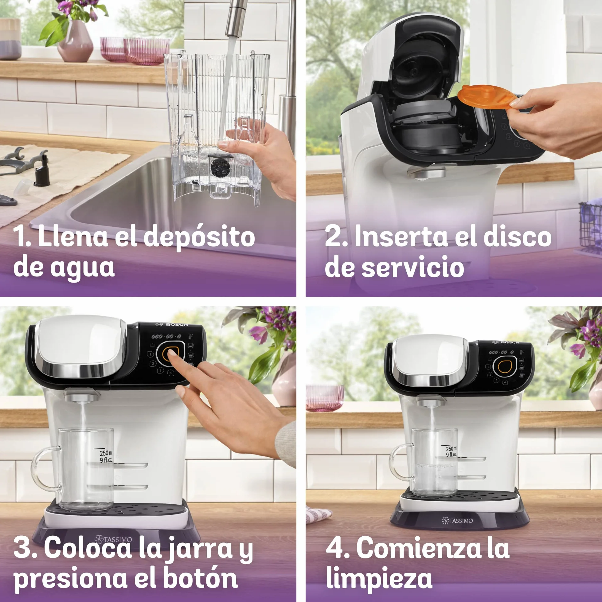 Máquina multibebida BOSCH TASSIMO MY WAY 2, TAS6504, hasta 70 bebidas, OneTouch, servicio individual, personalización de bebidas, filtración de agua BRITA MAXTRA+, INTELLIBRE, blanco
