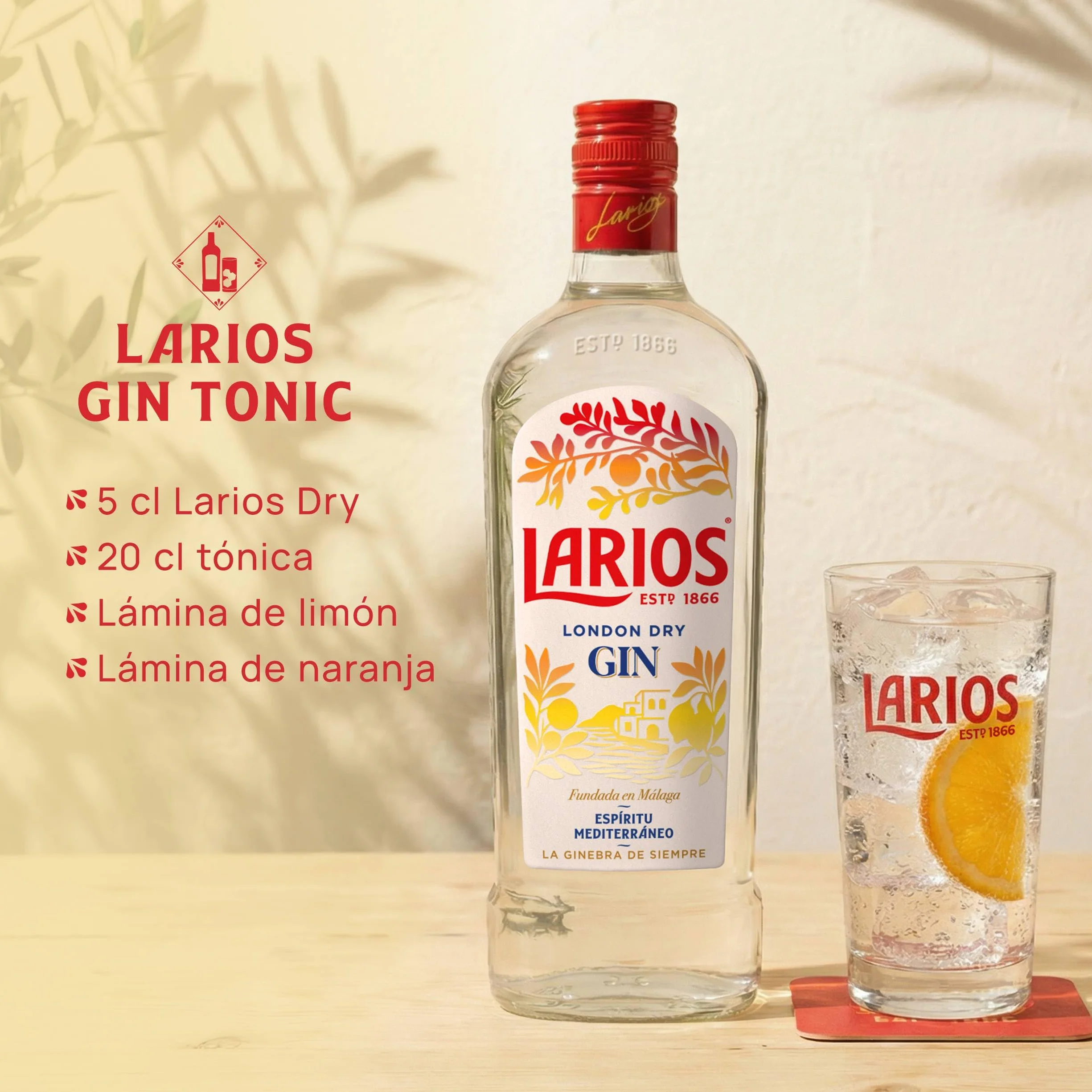 Larios Ginebra Mediterránea Dry Gin 1L