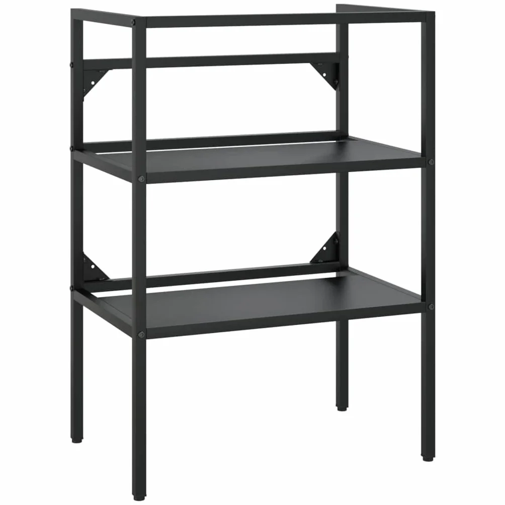 vidaXL Estructura de Baño con Lavabo Incorporado Soporte Lavadero Consola Cuarto de Baño Aseo Inodoro Lavamanos Muebles Hierro Negro