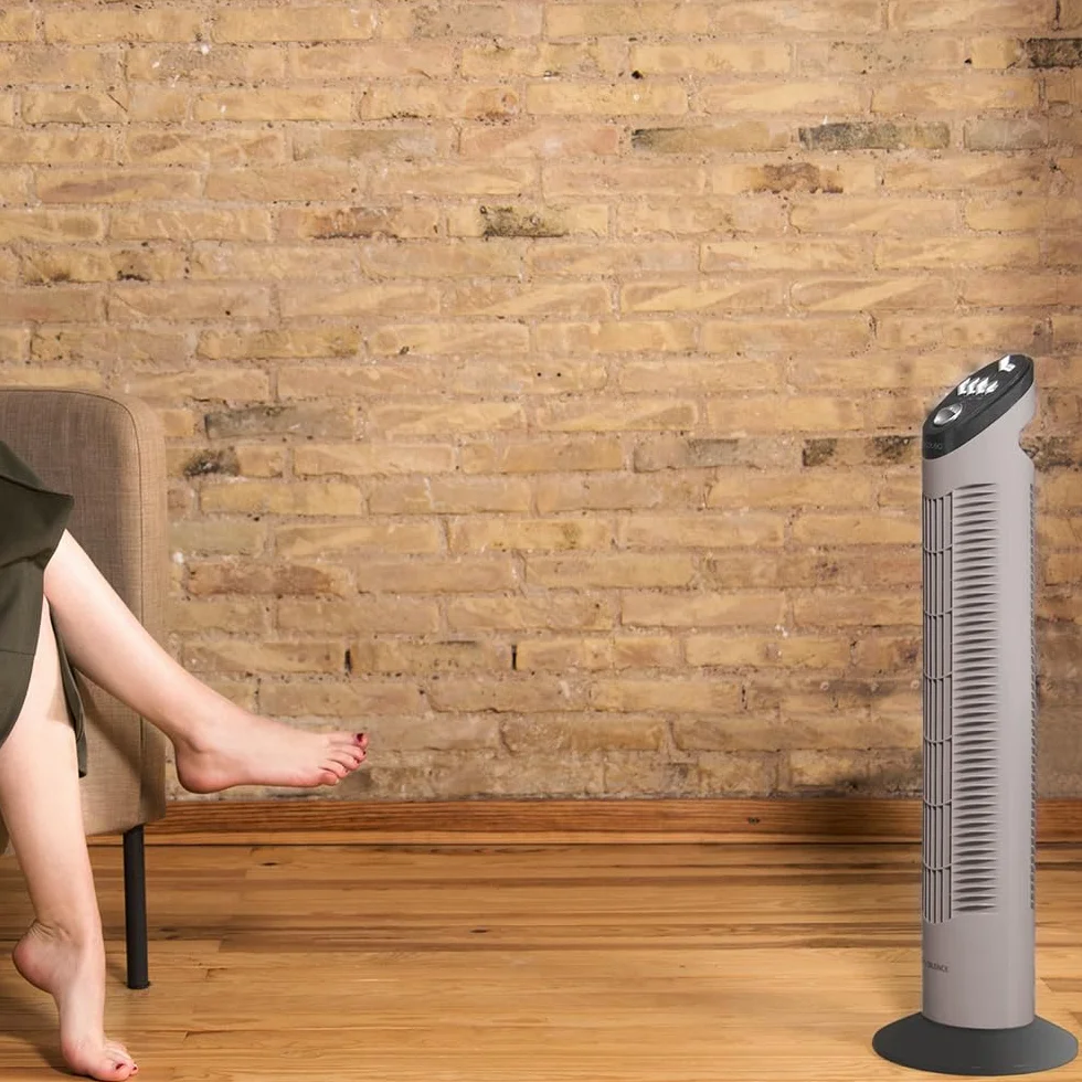 Cecotec Ventilador de Torre con Temporizador EnergySilence 790 Skyline. 50W, 30'' (76cm) de Altura, Control Mecánico, Oscilante, Motor de Cobre, 3 Velocidades