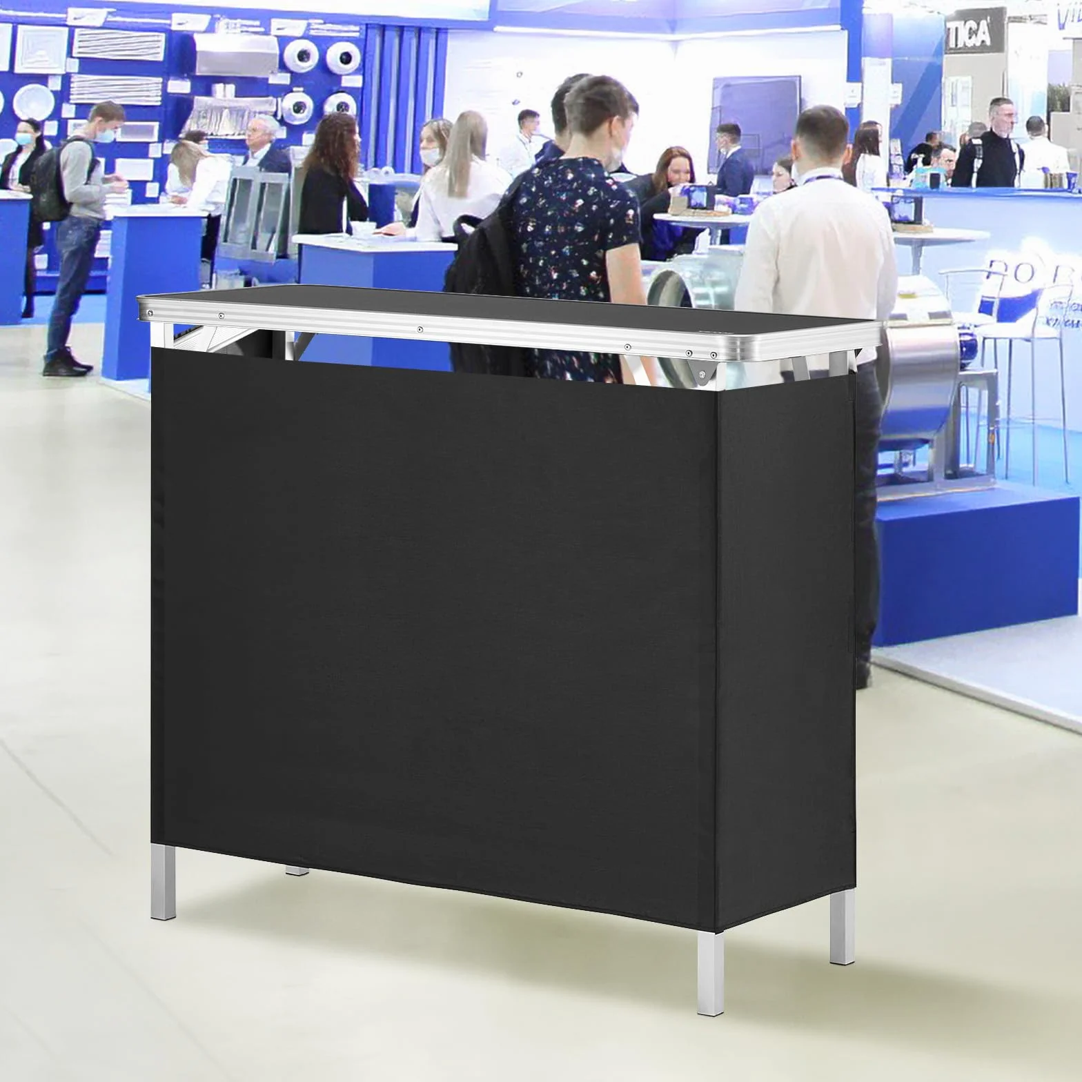 VEVOR Mostrador de pies de Feria, Mesa de Bar Plegable Portátil 97,5x38,5x87 cm con Bolsa