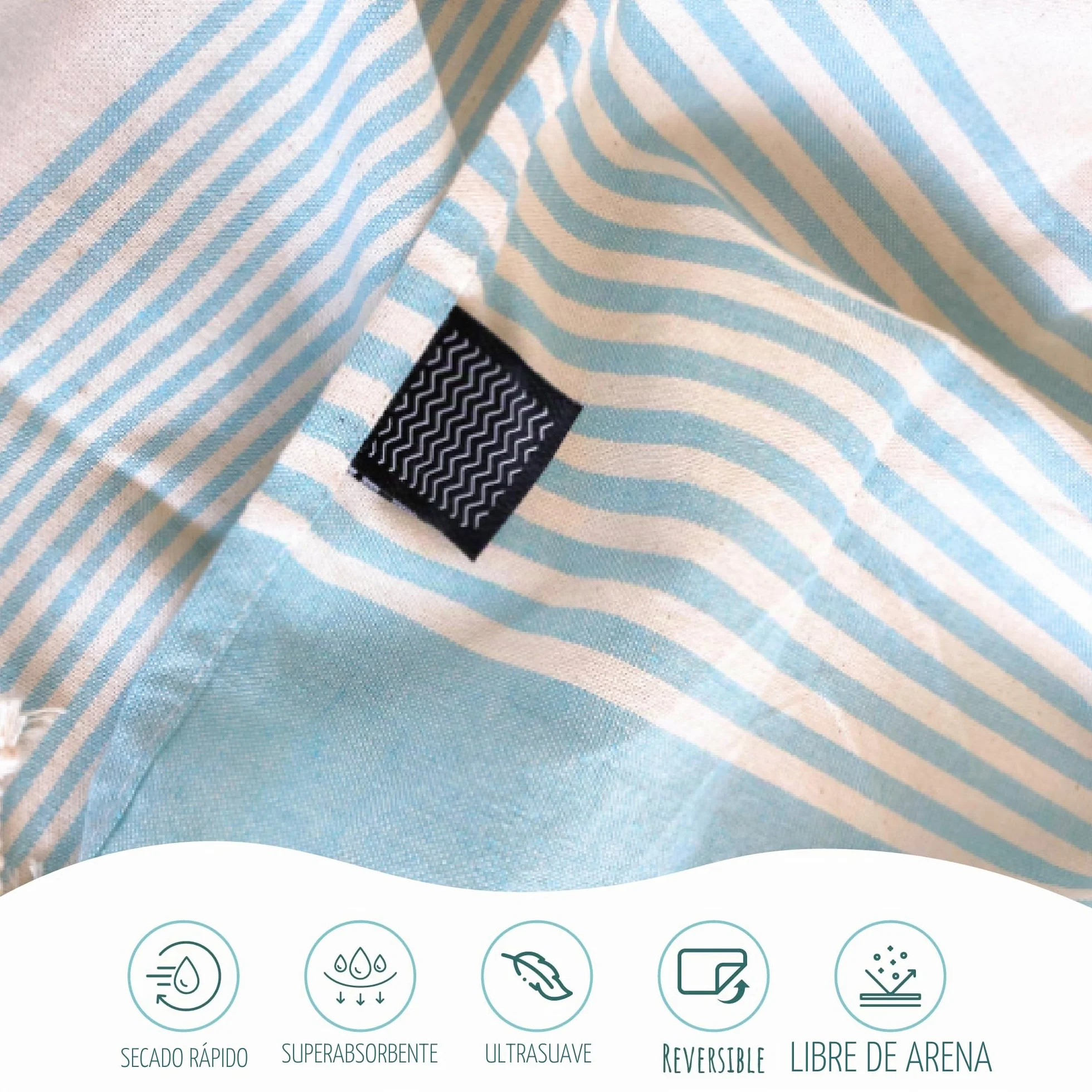 MOMOMUS Pack de 2 Foutas XL o Toallas de Playa Grandes de Algodón 100% - Absorbente, Ultrasuave y Compacta - Ideal como Pareo de Playa o Toalla de Piscina - Turquesa, 90x180 cm