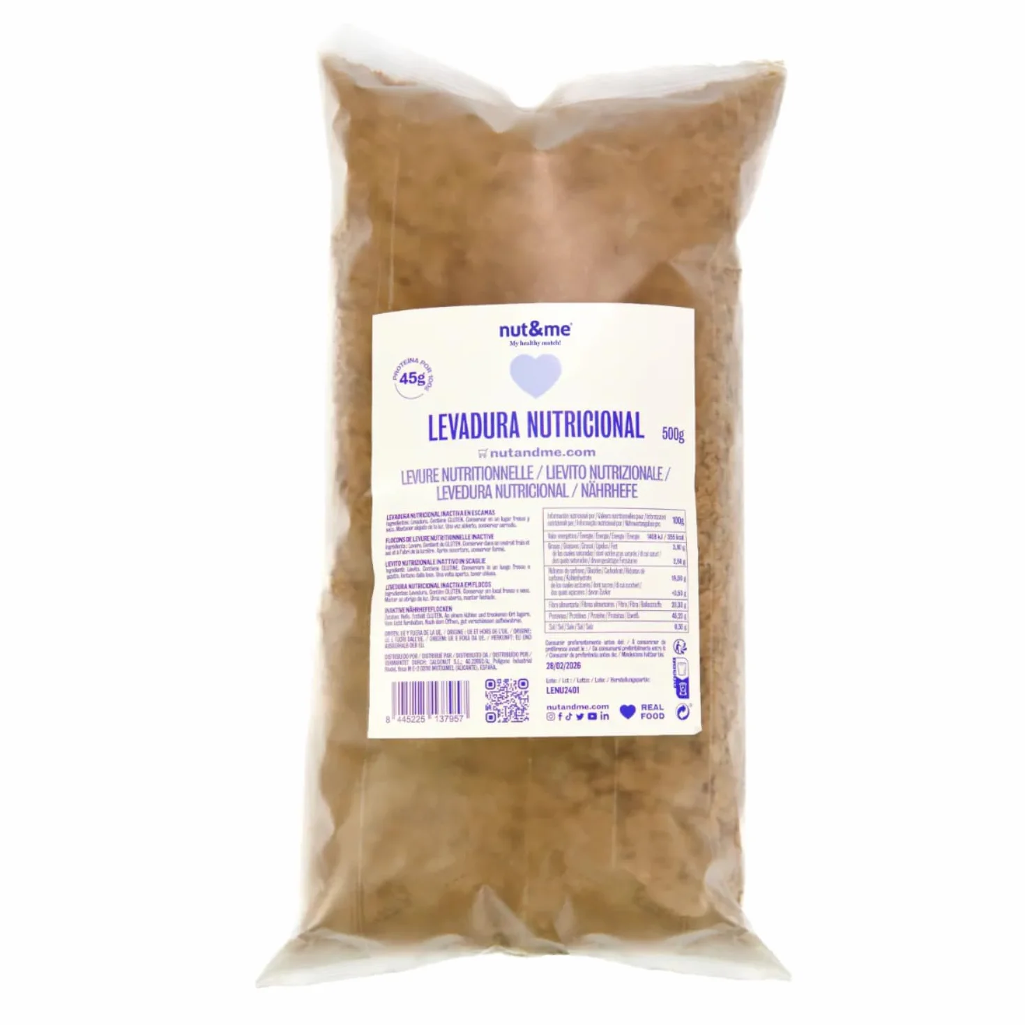 Levadura nutricional en copos 500 gr Alto en proteínas vitamina B Keto Vegano