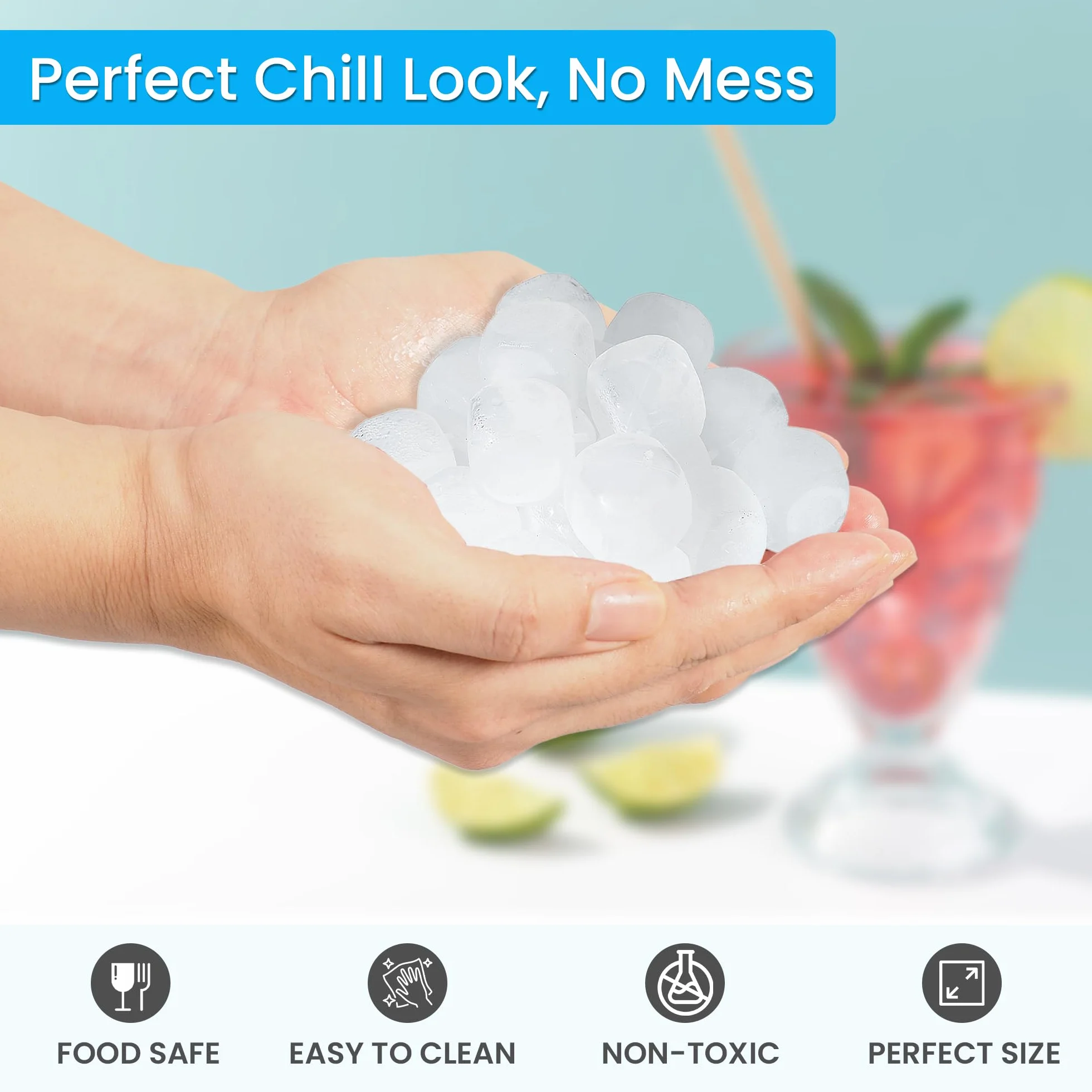 Cubitos Hielo Reutilizables 18 Uds – Plástico Alimentario BPA Free – Enfriadores Bebidas Sin Diluir