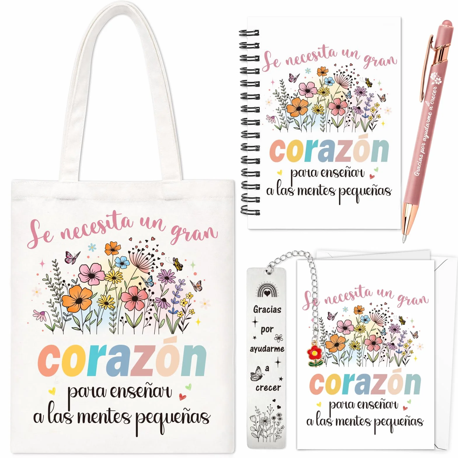 HOWAF Set de Regalo Profesora Regalo Maestra, Bolsa, Cuaderno Libreta, Boligrafo, Tarjeta Profesora con sobre, Marcapáginas de Metal, Regalos para Profesores, Profesoras, Maestro Maestra