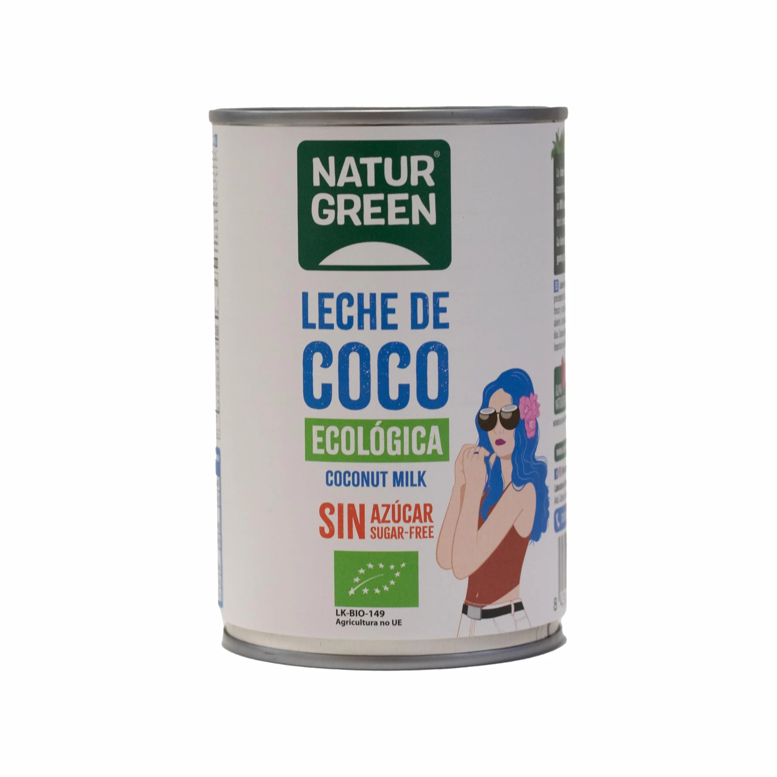 NaturGreen Leche de Coco BIO Cremosa Ecológica Sin Azúcar 400 ml