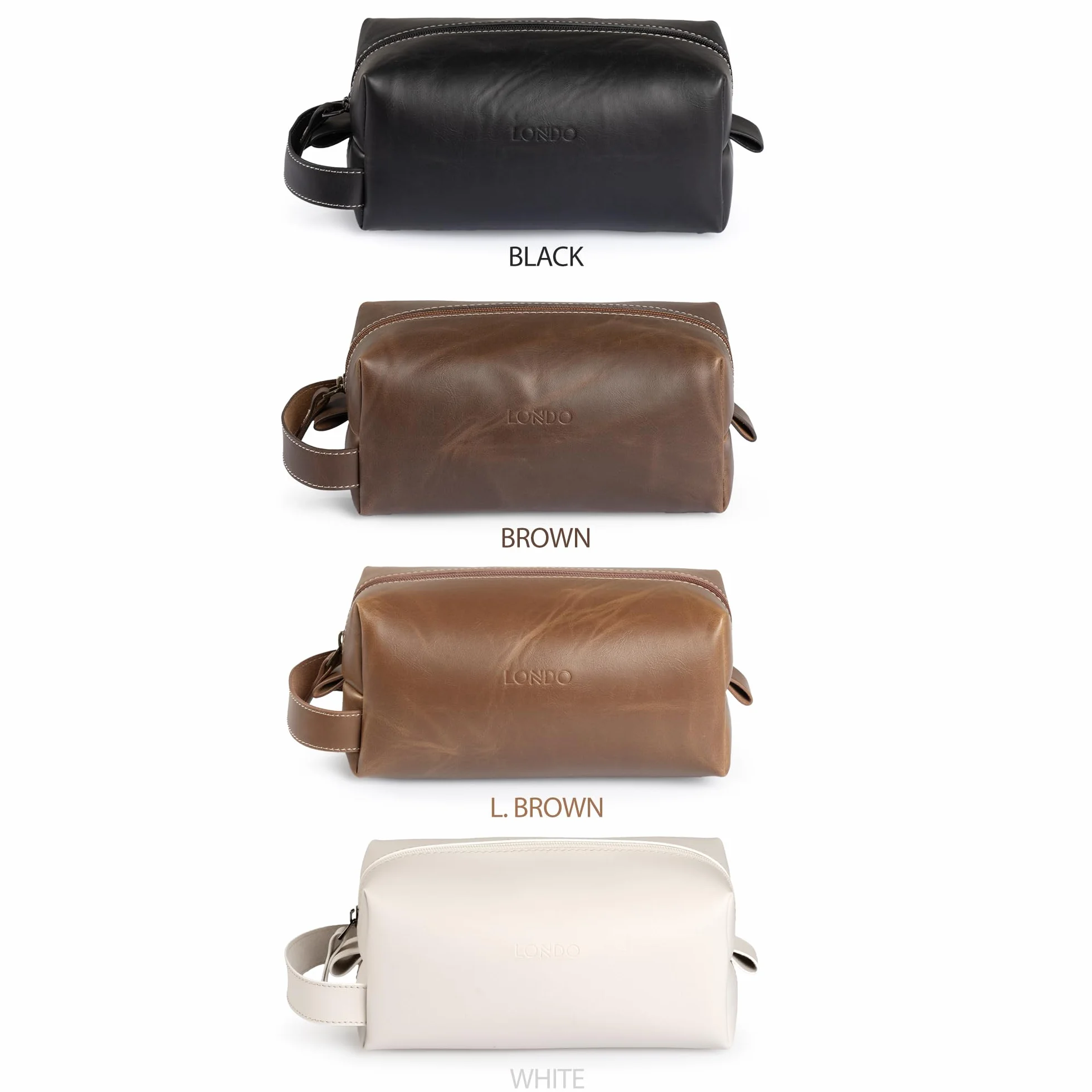 Londo Estuche de cuero para maquillaje y caja de reloj de viaje. Organizador de almacenamiento protector duradero y elegante de alta calidad para artículos de tocador y accesorios versátiles, Negro