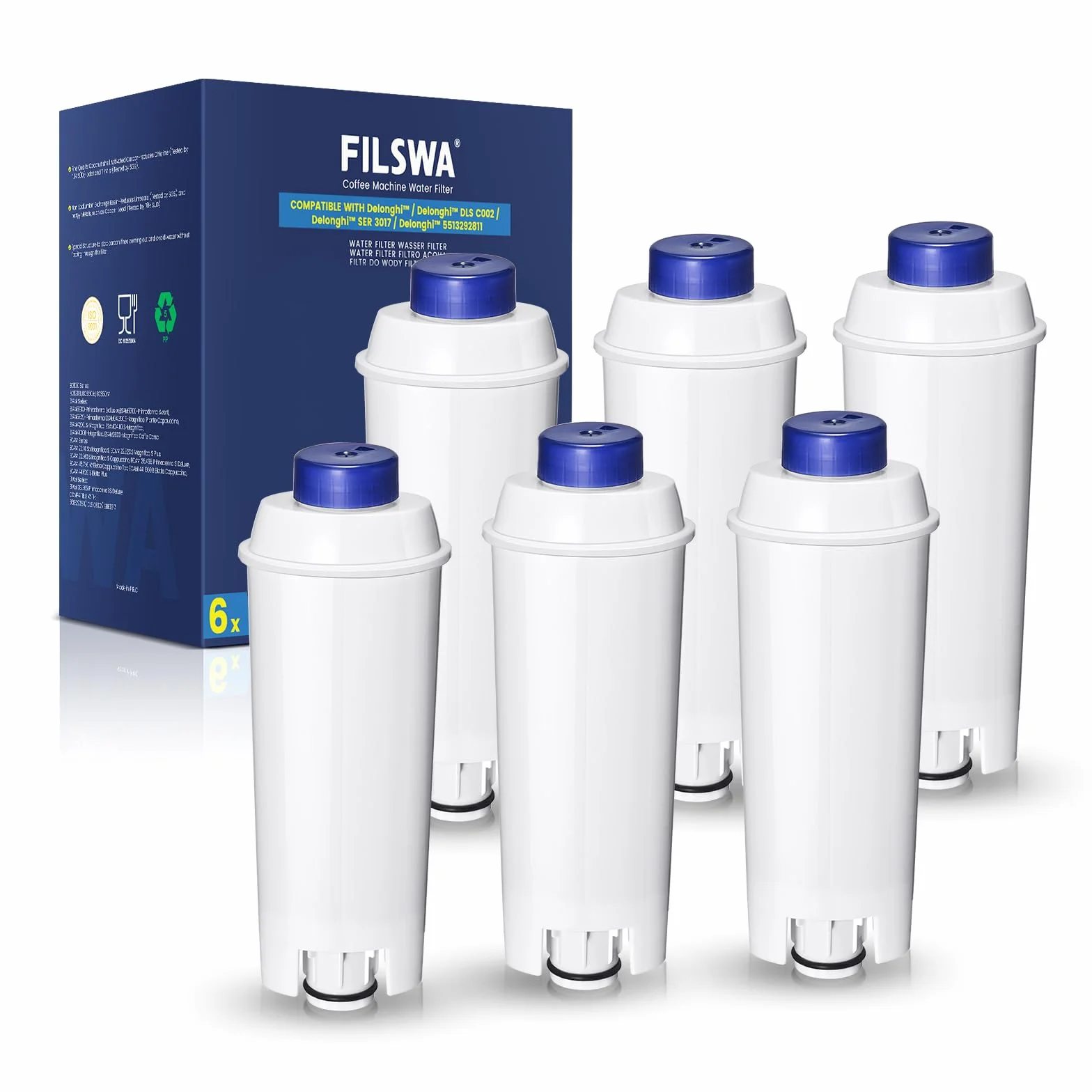 Filswa Filtro Para Cafeteras Delonghi ECAM Dinamica Cappuccino System Magnifica ETAM Autentica Esam