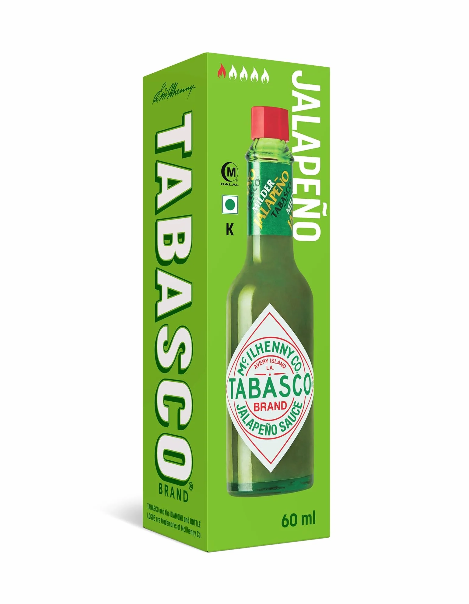 Tabasco Verde Salsa Picante Sabor Suave 60 ml Chiles Jalapeños Tex-mex