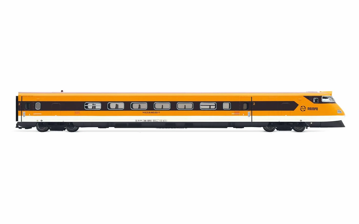 Electrotren HE2015S RENFE, basculante de Alta Velocidad EMU Clase 443, con Techo marrón y Logo Moderno, EP. IVb, con decodificador de Sonido DCC Modelo RailwayLoco - Eléctrico