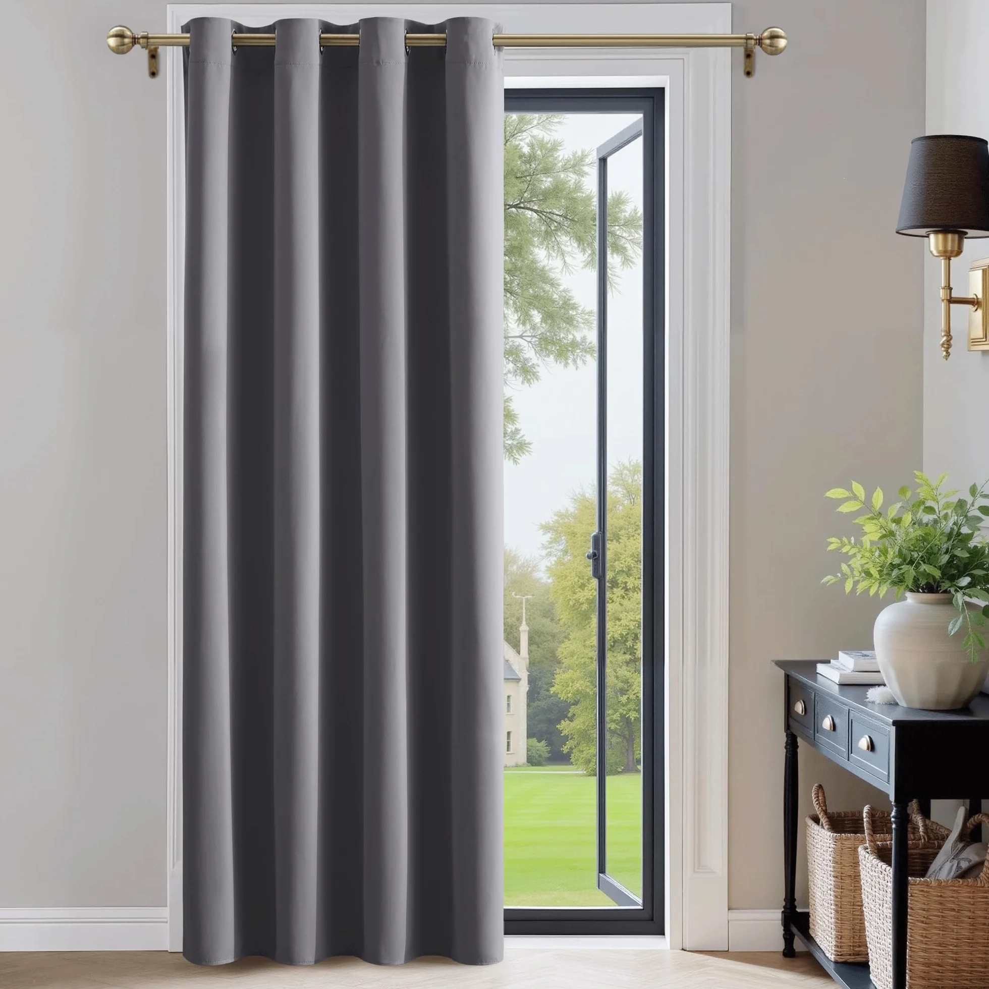 PONY DANCE Cortina Opaca Blackout 140x240 CM Termicas Aislantes para Puerta