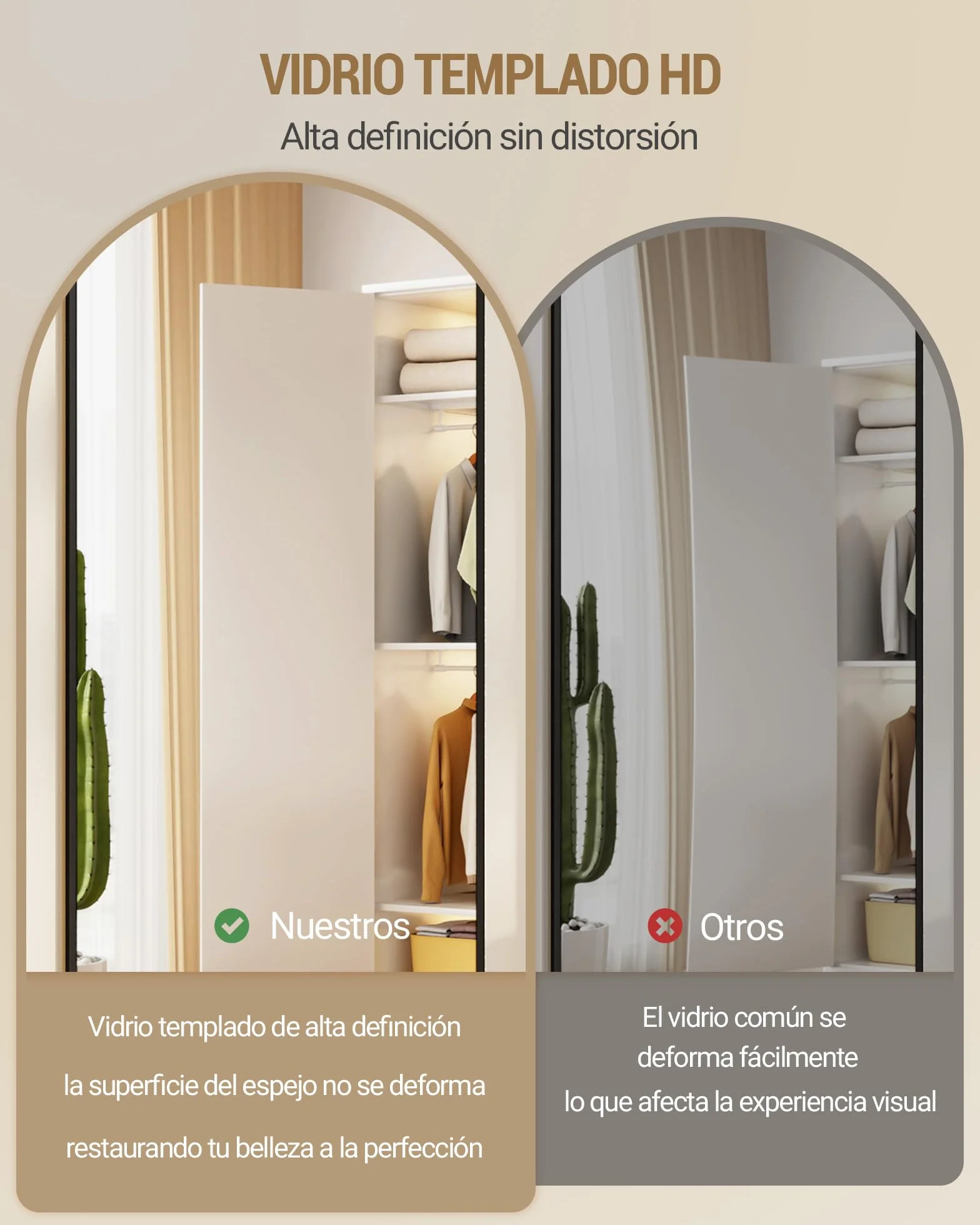 Hzuaneri Espejo de Cuerpo Entero, 160 x 50 cm, Espejo Arqueado con Soporte, con Marco de Aleación de Aluminio, Cristal Templado, Se Puede Montar en la Pared, para Dormitorio, Salón, Negro DM41999B