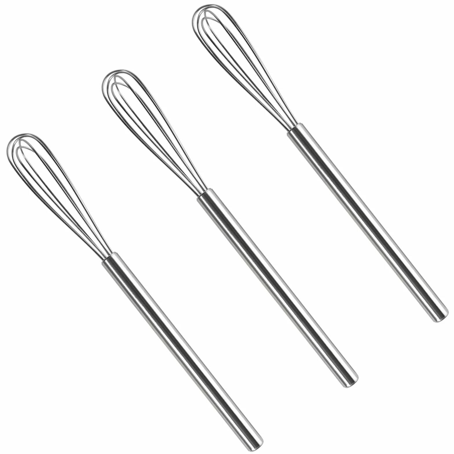 Webake Mini batidor para tazas, 3 unidades, acero inoxidable 304, pequeño juego de batidores para mezclar, batir, espumar y remover