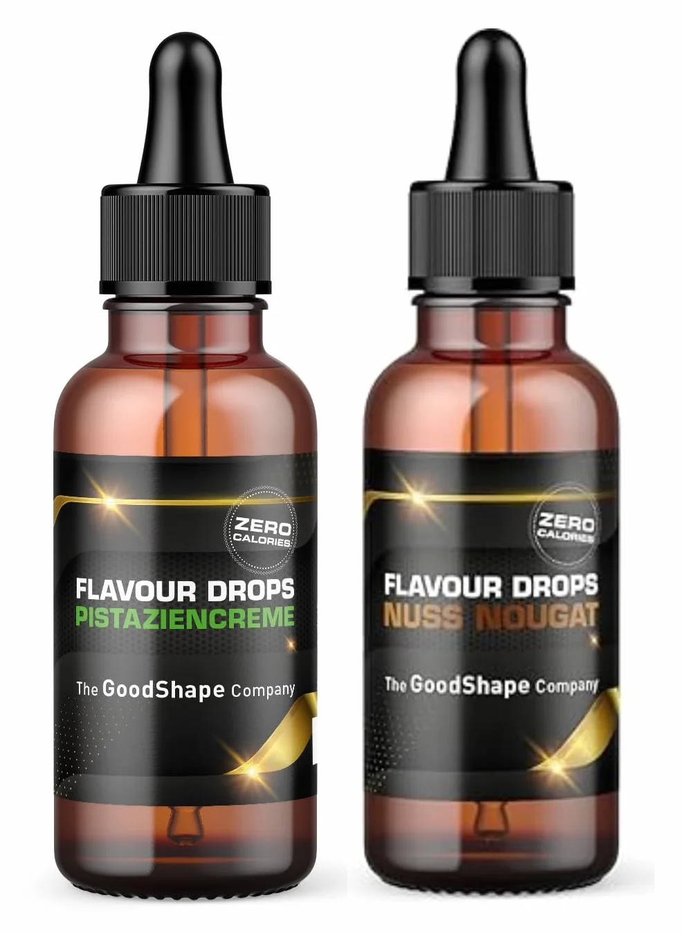 Flavour Drops Lote 2 frascos 50 ml crema pistacho turrón nueces sin azúcar Gotas aromatizadas sin calorías Vegano
