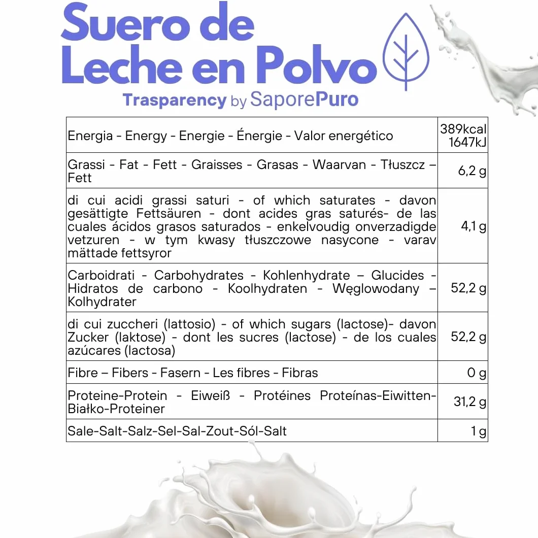Saporepuro Buttermilk, Suero de la leche en polvo 1 kg