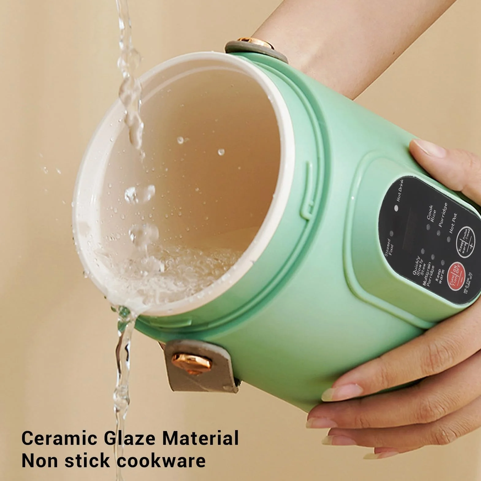 Olla Caliente Eléctrica con Vaporera 800 Ml Antiadherente Portátil 6 Modos