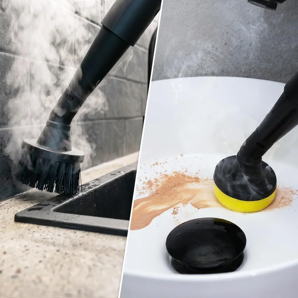 Cecotec Limpiatapicerías Conga 7000 Carpet&Spot Clean Steam XXL Pro. 1700W, Función 3 en 1, Limpieza con Vapor y Agua Caliente, Radio de 9 Metros, 15 Accesorios, Limpiacristales, Autolimpieza