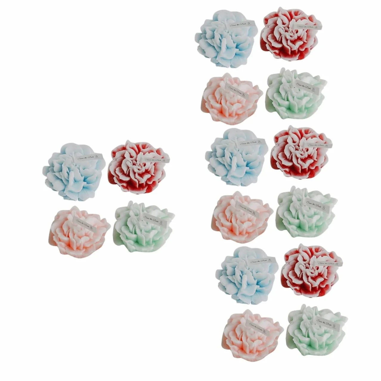 Alipis 16piezas Velas Aromáticas De Flor Velas De Cera Scented Forma De Clavel Decoración para Fiestas y De Día Madre