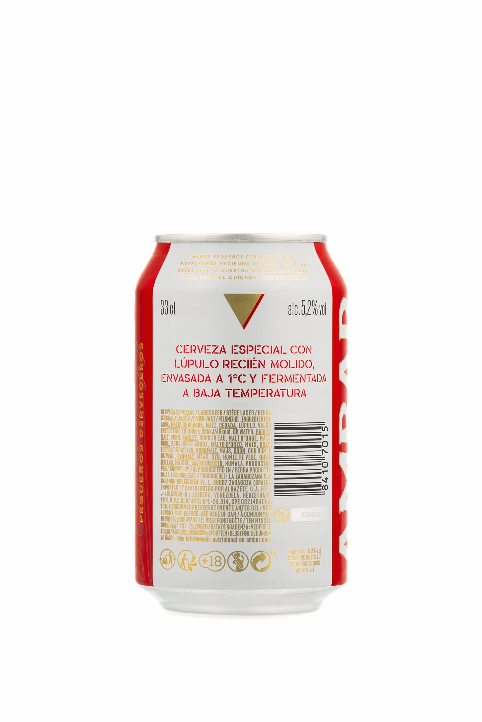 Ambar Especial Pack 24 latas x 33 cl 5.2% Volumen de Alcohol