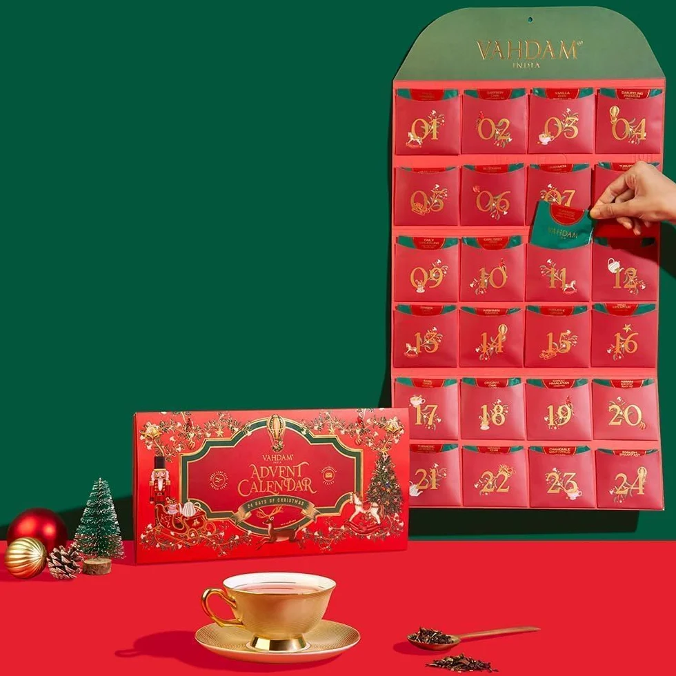 VAHDAM Set plegable de edición limitada 24 tés sueltos únicos Set de regalo de Año Nuevo