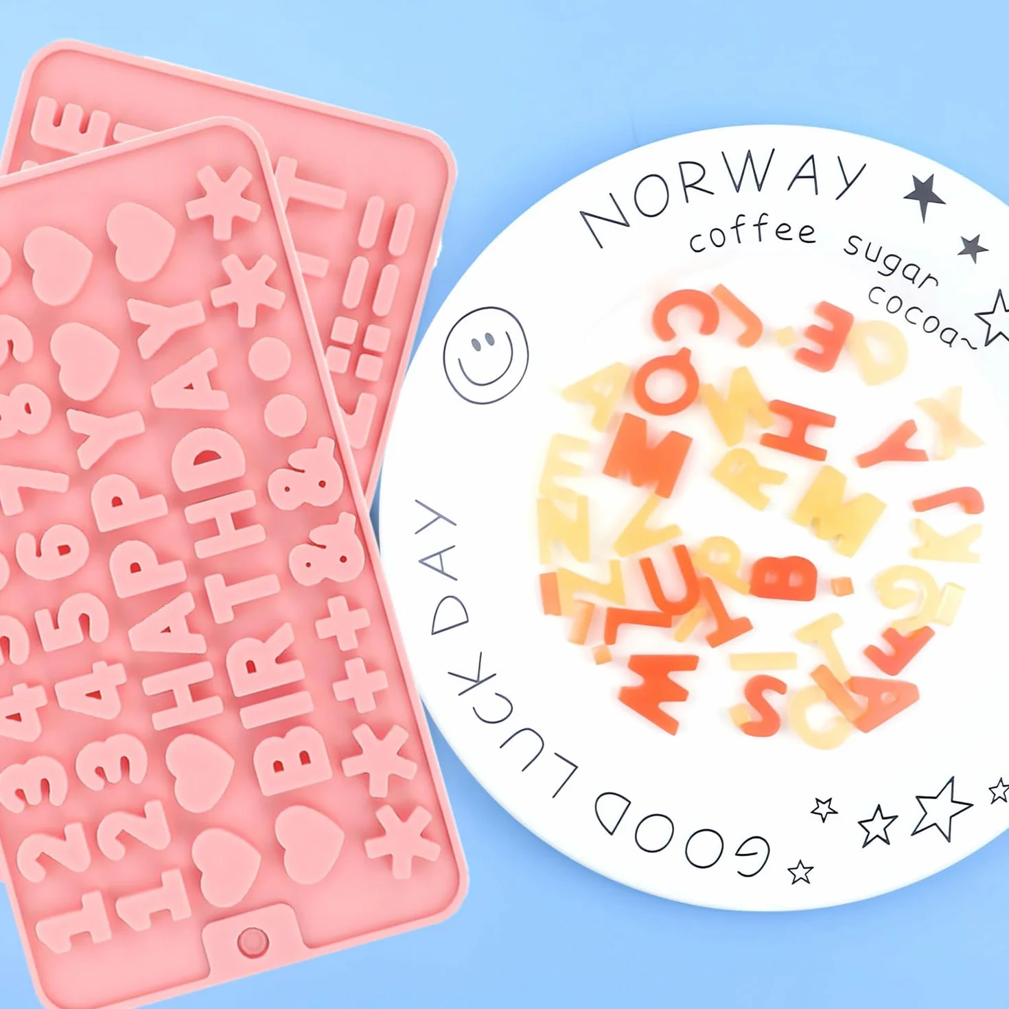 2 Piezas Molde Letras Silicona, Molde Silicona de Números（Con Gotero）Molde Siliconas Letras丨Letra Número Moldes de Siliconas Para Hornear Postres y Decorar Tartas
