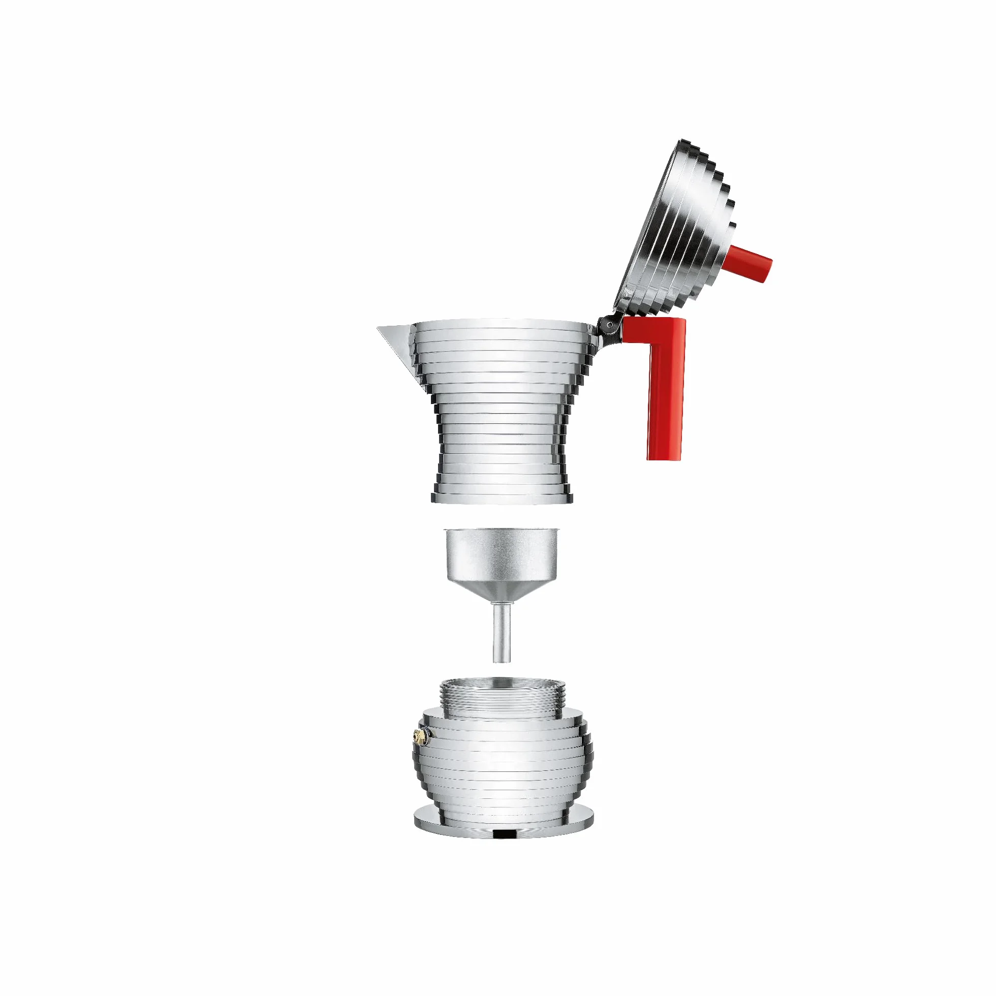 "PULCINA" CAFETERA 6 TAZAS INDUCCIÓN ROJA