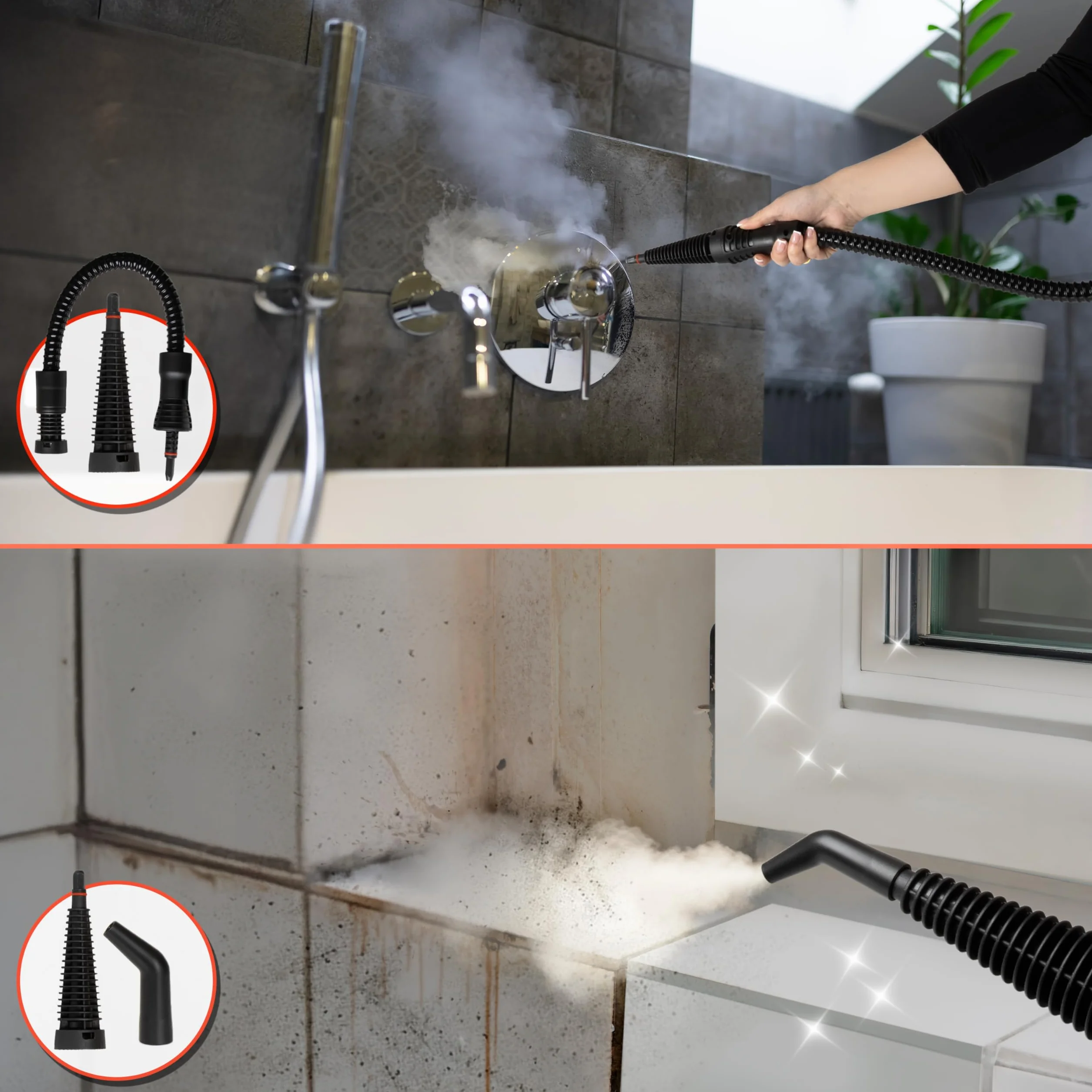 Duronic SC32 WE Limpiador de Vapor de Mano 1050W Portátil Multifunción 350 ml