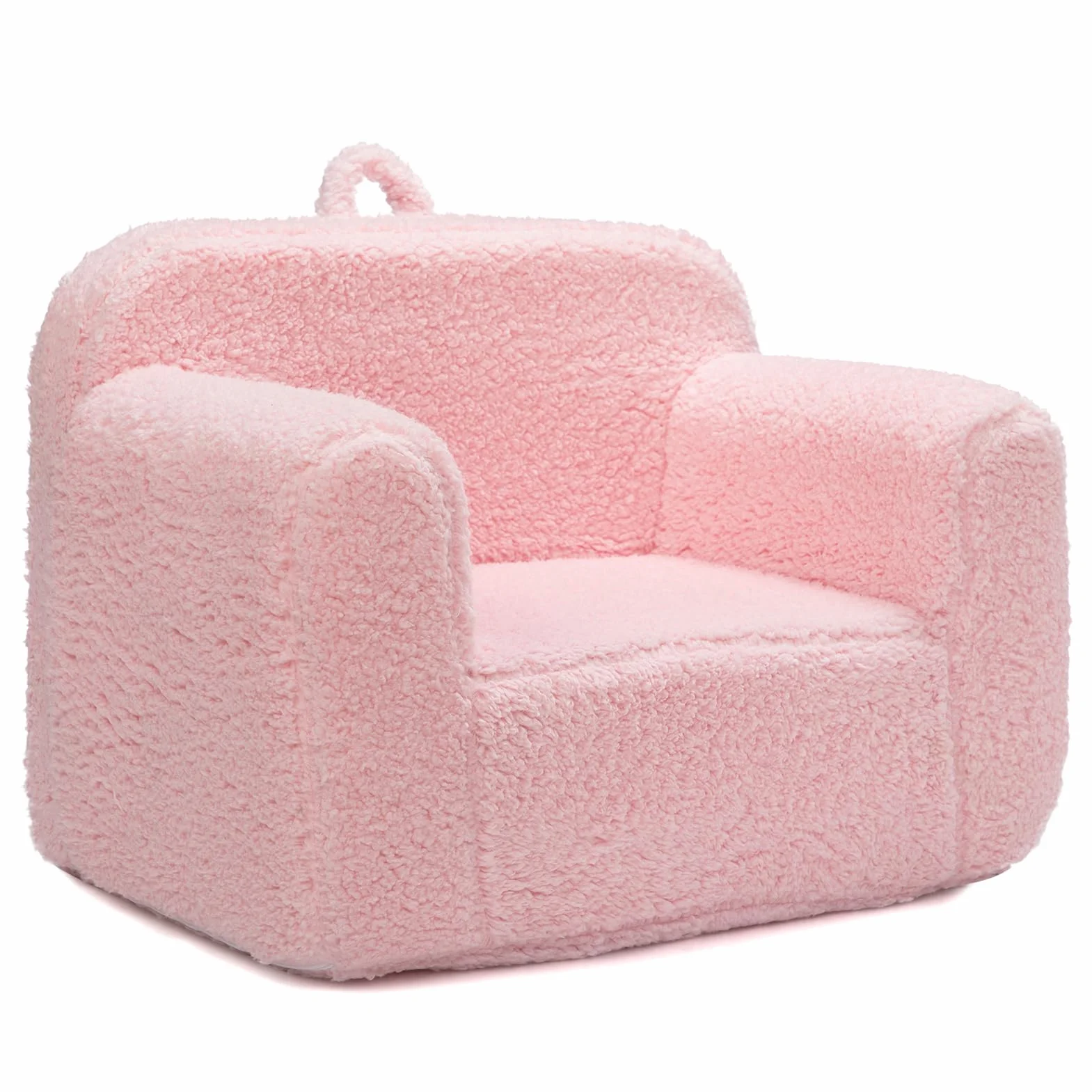 BEJOY Sillón para niños,Sofá Infantil Ultra Suave de Espuma Acolchada,Sillón Infantil Cómodo de Sherpa para Leer,Individual para Niños y Niñas, Rosa