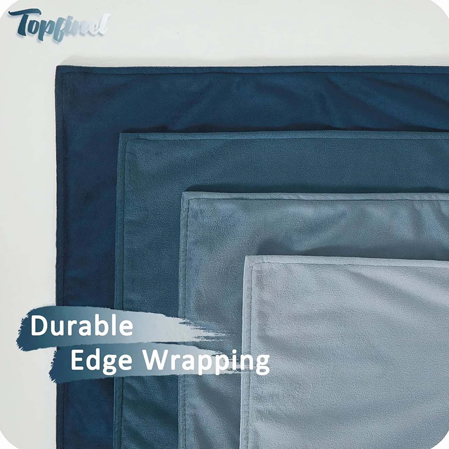 Topfinel Funda Cojin 45x45 Juego de 4 Cojines Azules para Sofa Salon Decoracion Hogar