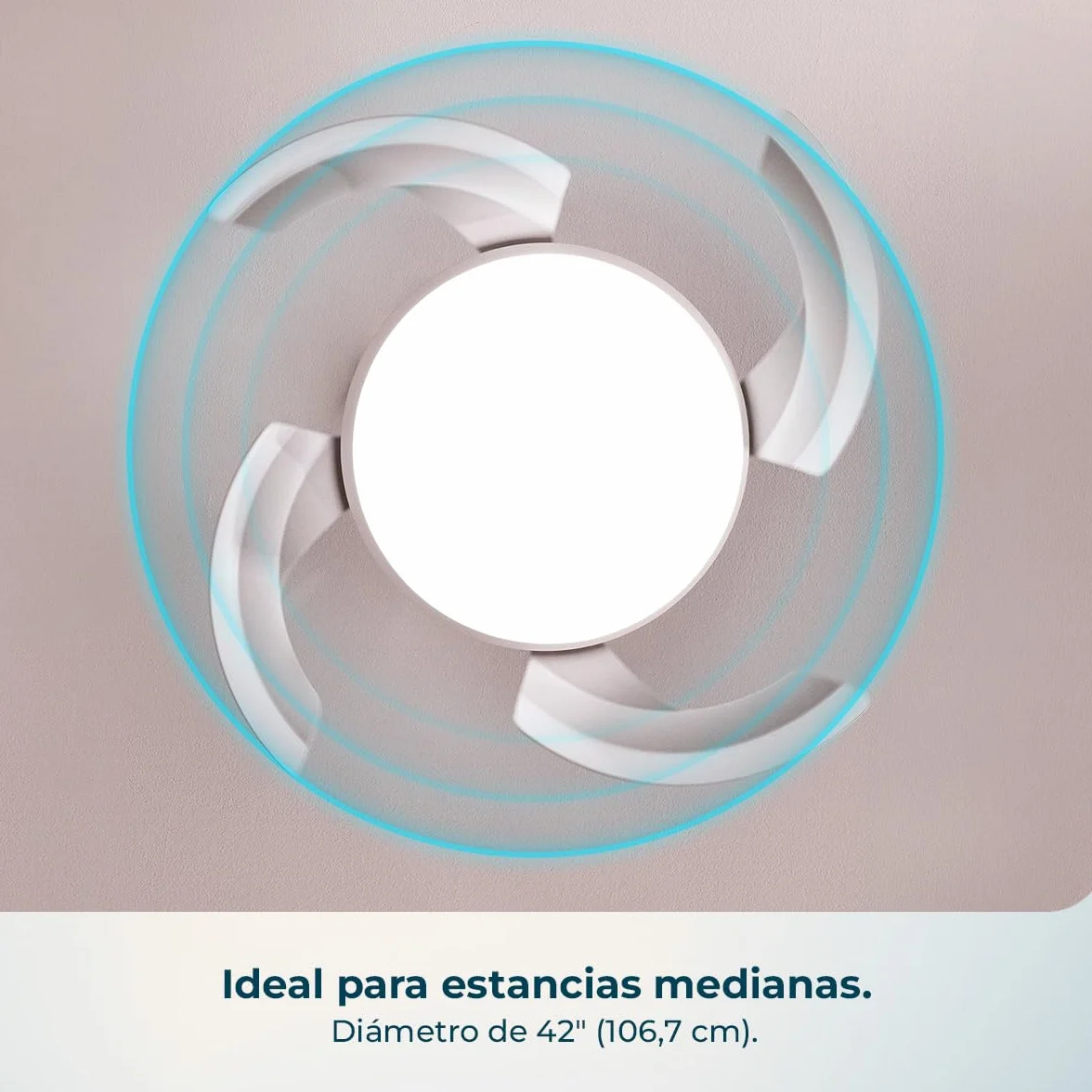 Cecotec Ventilador de Techo con Luz con Aspas Retráctiles EnergySilence Aero 4500 Puzzle Invisible White. 30W, Motor DC, Diámetro 42", Luz LED, Mando a Distancia, Temporizador, Función Verano/Invierno