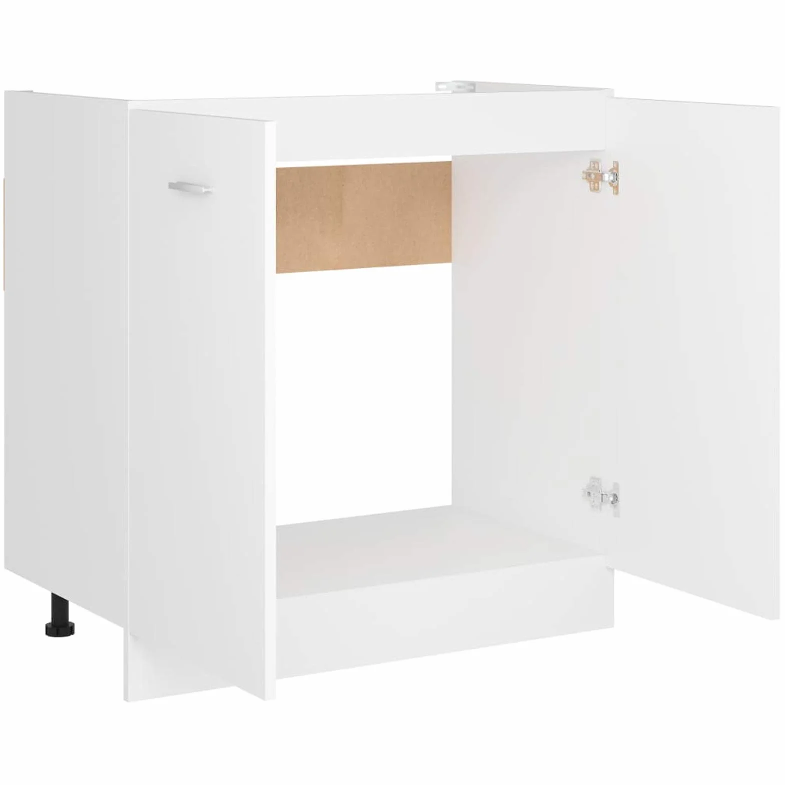 Armario Inferior de Fregadero, Mueble Cocina, Armario Despensero, Alacena de Cocina, Aglomerado Blanco 80x46x81,5 cm