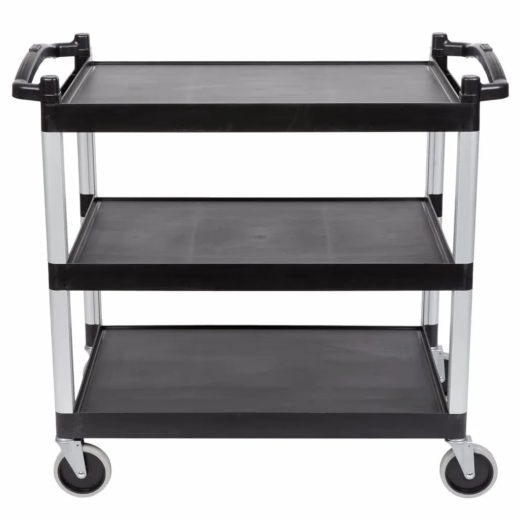 Cambro KD Cart Carro de Servicion 3 Estantes, Plástico, Negro, 101.5x54x95cm