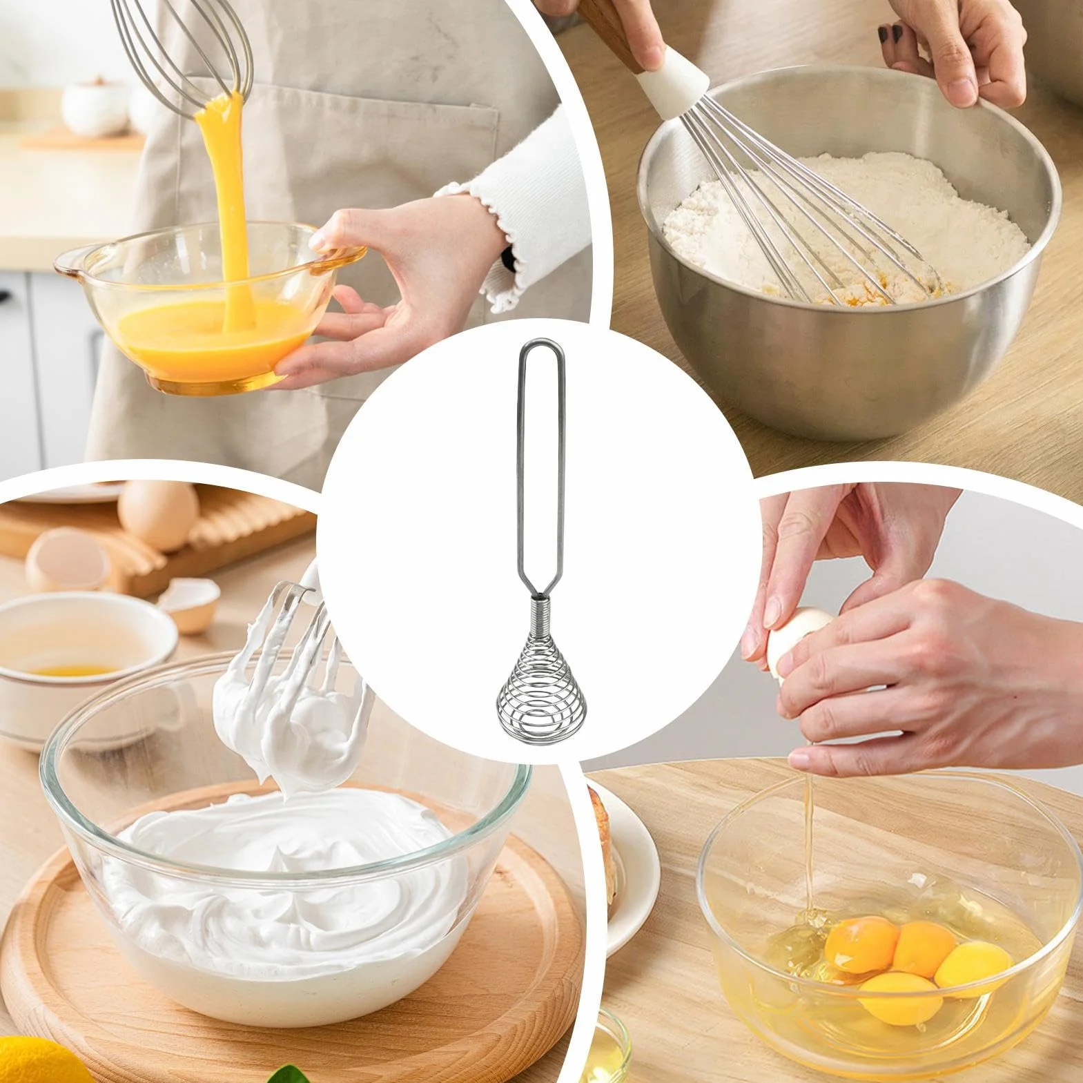 Batidor de Huevos,Batidor De Globos Manual Para Mezclar - De Mano Para Leche Cocina Reposteria Batir Mezclar Espumar Para Hogar Restaurante