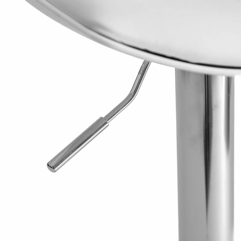 LOLAhome Taburete Alto Cocina Giratorio 360° Regulable Altura 83-104 cm Respaldo Metal Reposapiés Blanco