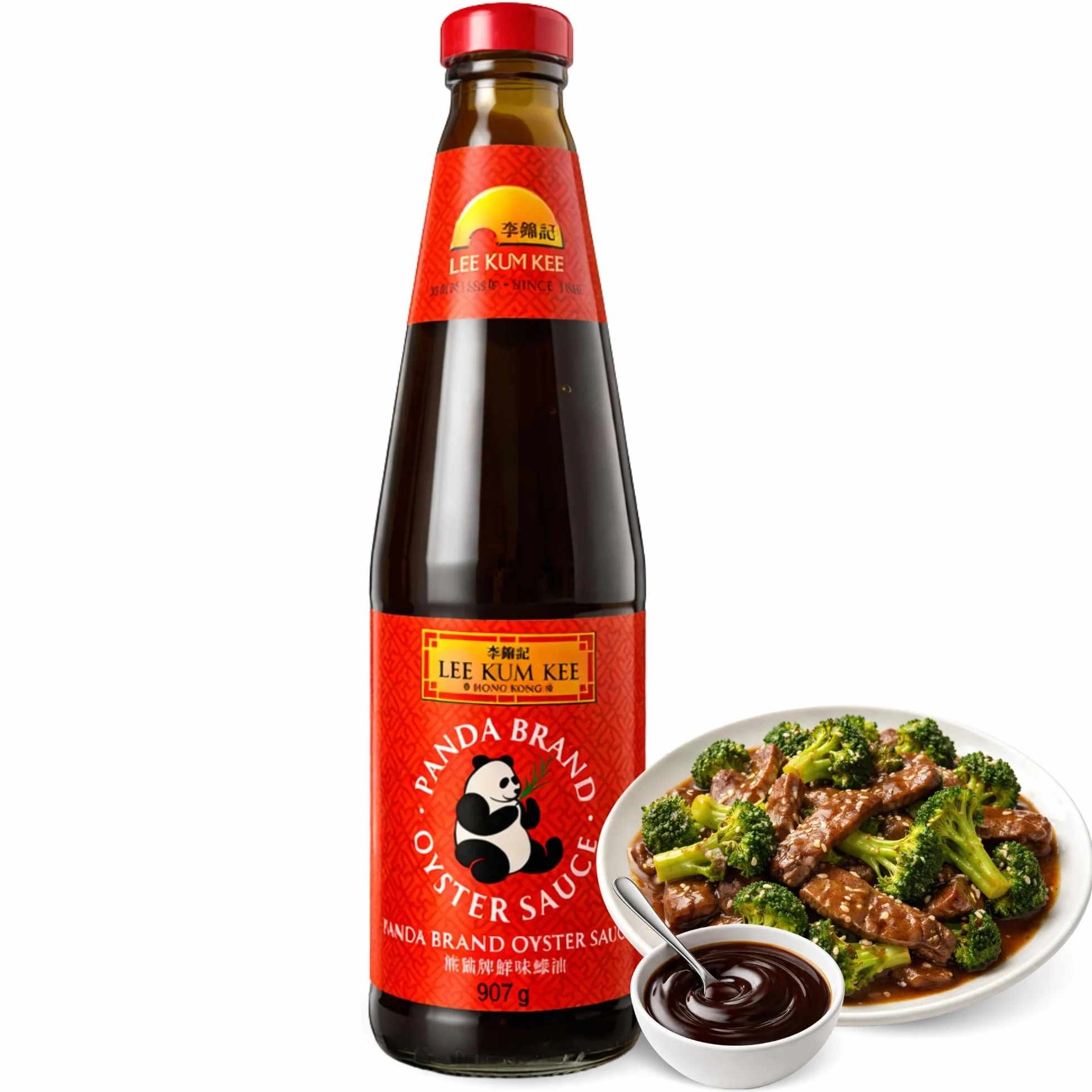 Salsa de ostras Panda Lee Kum Kee 907 g, sabor umami, ideal para carnes, verduras y salteados