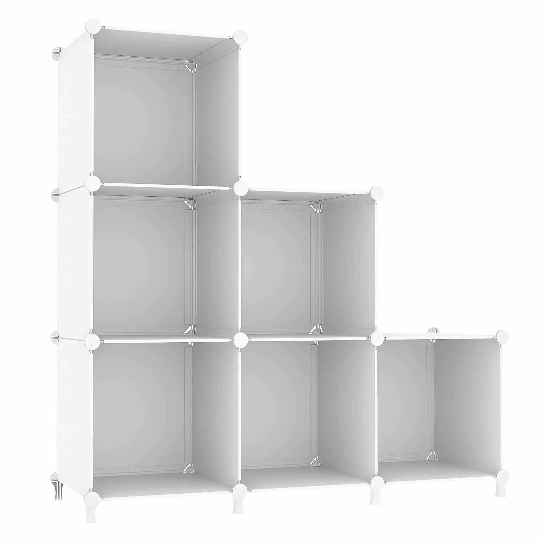 AWTATOS Organizador de Almacenamiento Cubo Modular de 6 Cubos de Plástico Blanco