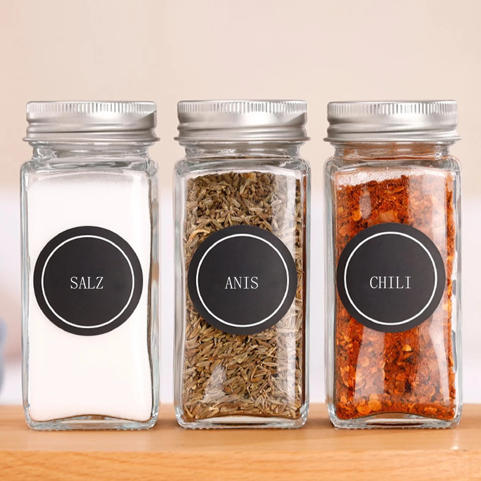 Pack of 144 Labels, Self-Adhesive Round Spice Labels,Waterproof,For Spice Jars, Bars,Cans
