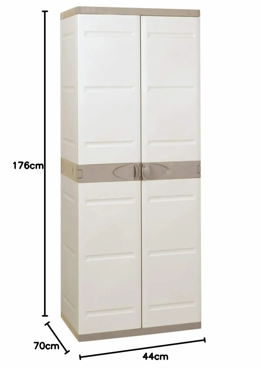 Plastiken Titanium Armarios, Plástico, Beige, 70x44x176 cm