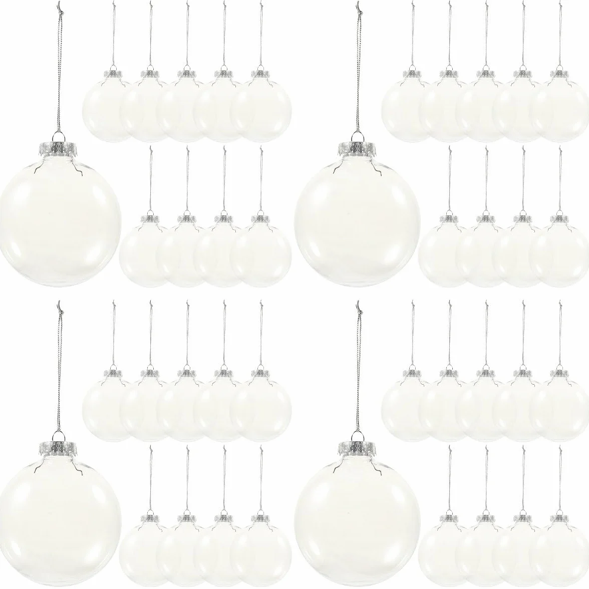 ABOOFAN Bolas de Plástico Transparente 8CM Decoraciones Navidad Rellenables para Adornos Navideños