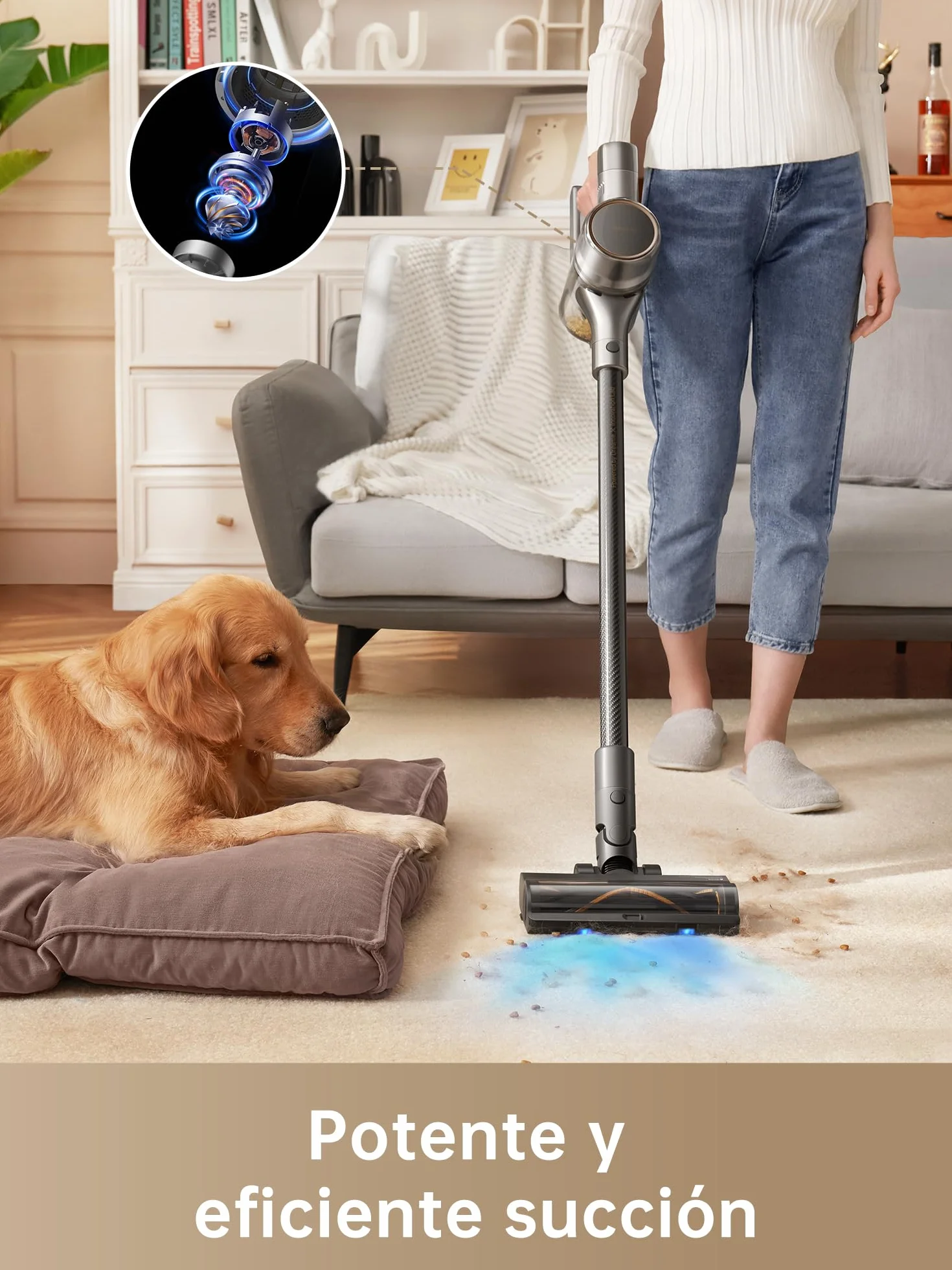 DREAME R20 Aspirador inalámbrico 22000 Pa 190 AW 90 min Pantalla LED Detección de Suciedad Antienredos