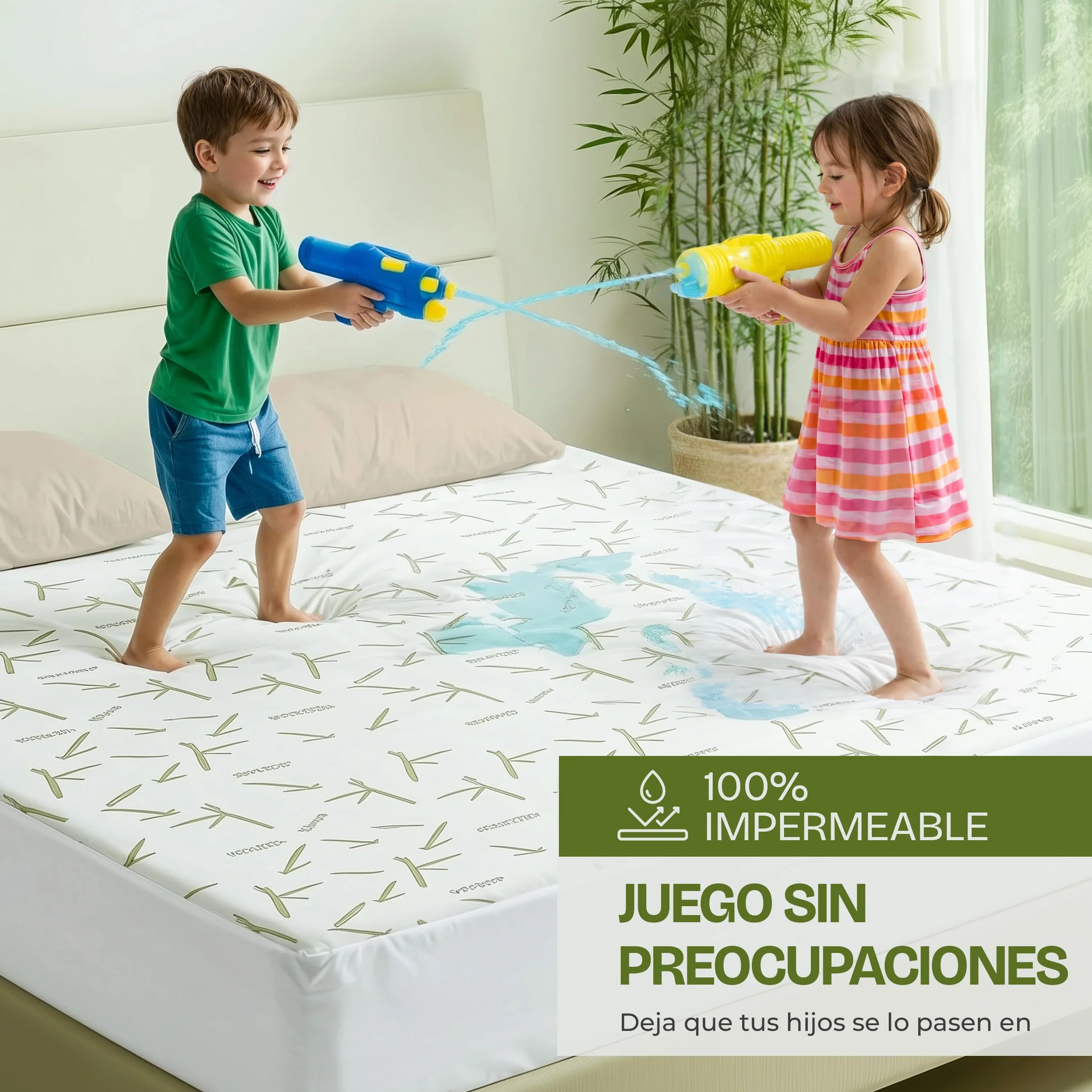 Utopia Bedding Protector de Colchón 150 x 200 x 30 cm Impermeable, Viscosa Premium, Certificación Oeko-Tex, Cubre Colchón Transpirable, Elástico En Todo