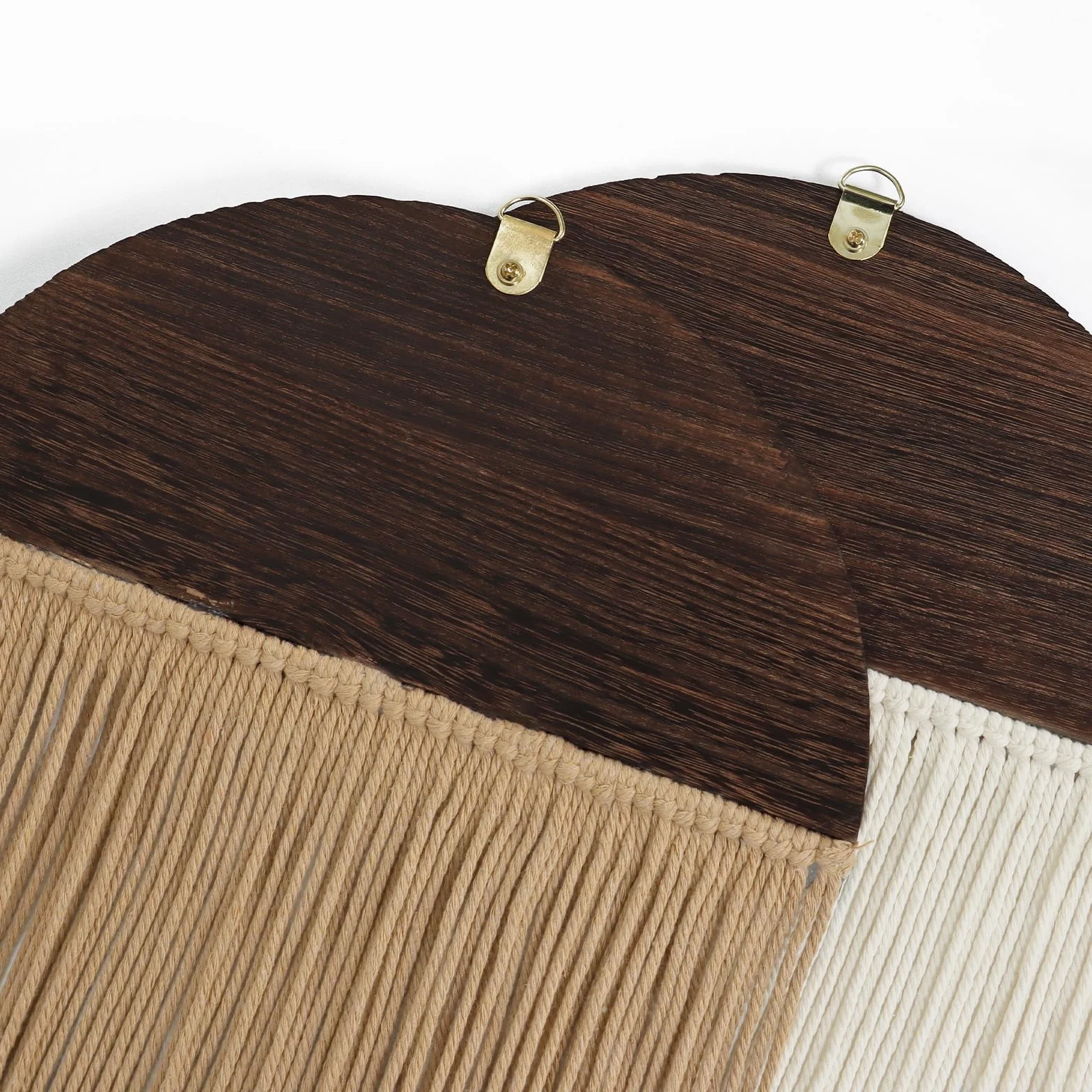 Betylifoy 2 Piezas Tapiz Decorativo Pared Tapices de Pared Verde Semicircular Tapiz con Flecos Tapiz para Colgar Boho Tapiz de Macramé Decoracion Pared Salon y Dormitorio 85 x 30cm (Beige y Caqui)
